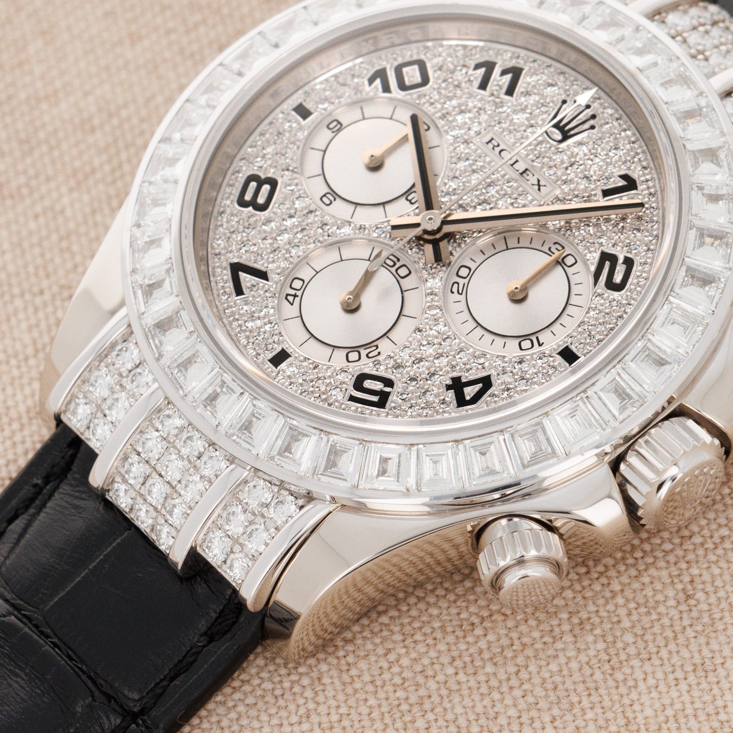 Rolex White Gold Daytona Ref. 116599TBR with Baguette Diamonds