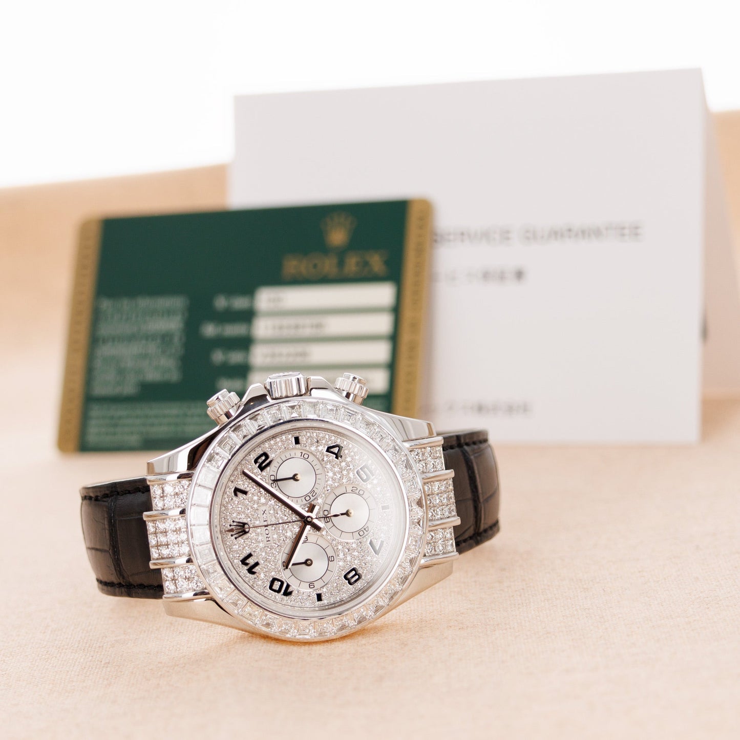 Rolex White Gold Daytona Ref. 116599TBR with Baguette Diamonds