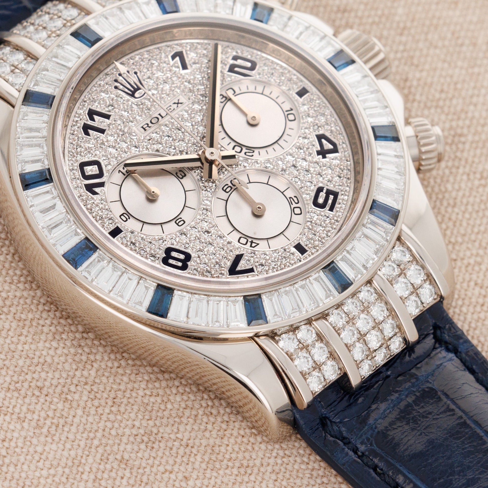 Rolex White Gold Daytona Ref. 116599 with Diamonds and Sapphires