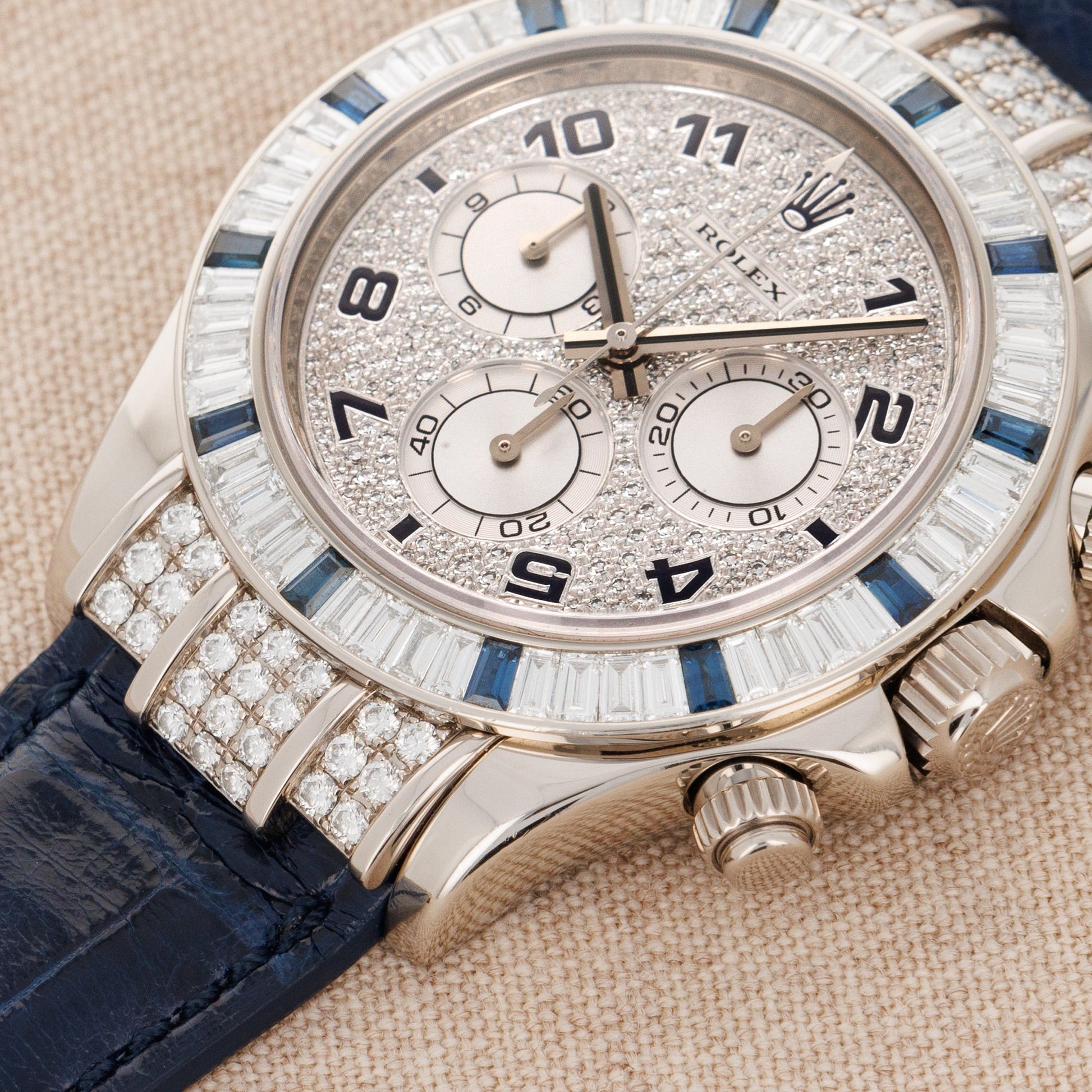 Rolex White Gold Daytona Ref. 116599 with Diamonds and Sapphires