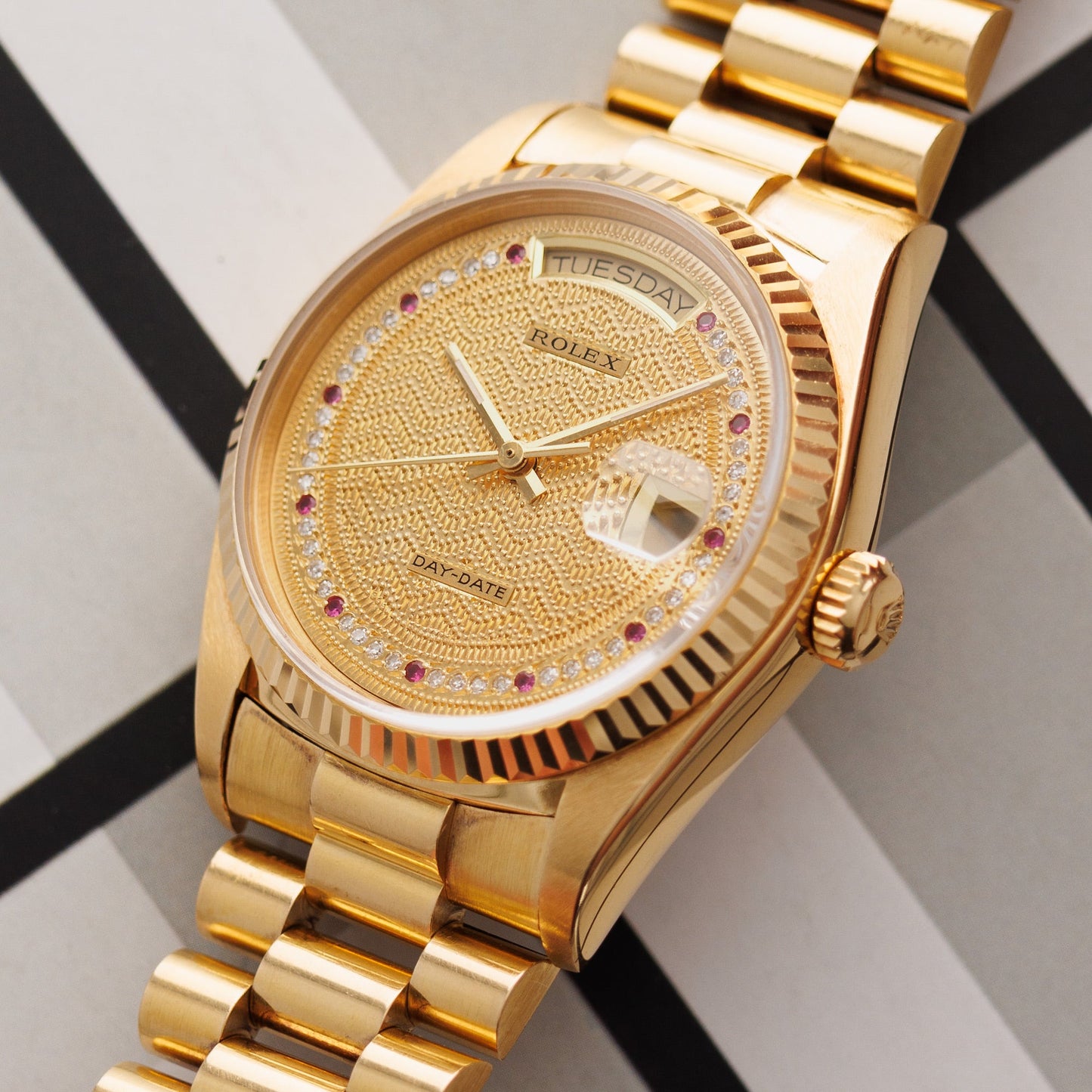 Rolex Yellow Gold Day Date Ref. 18038 with Missoni Dial