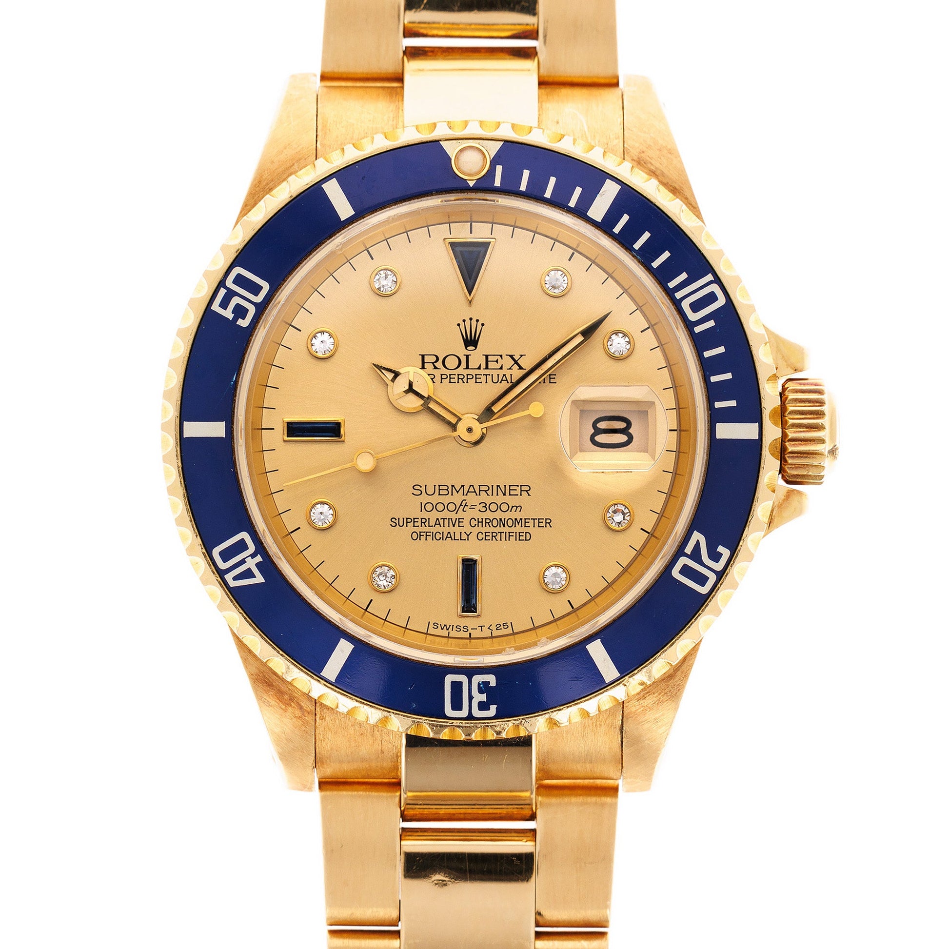 Rolex Yellow Gold Serti Submariner Ref. 16808