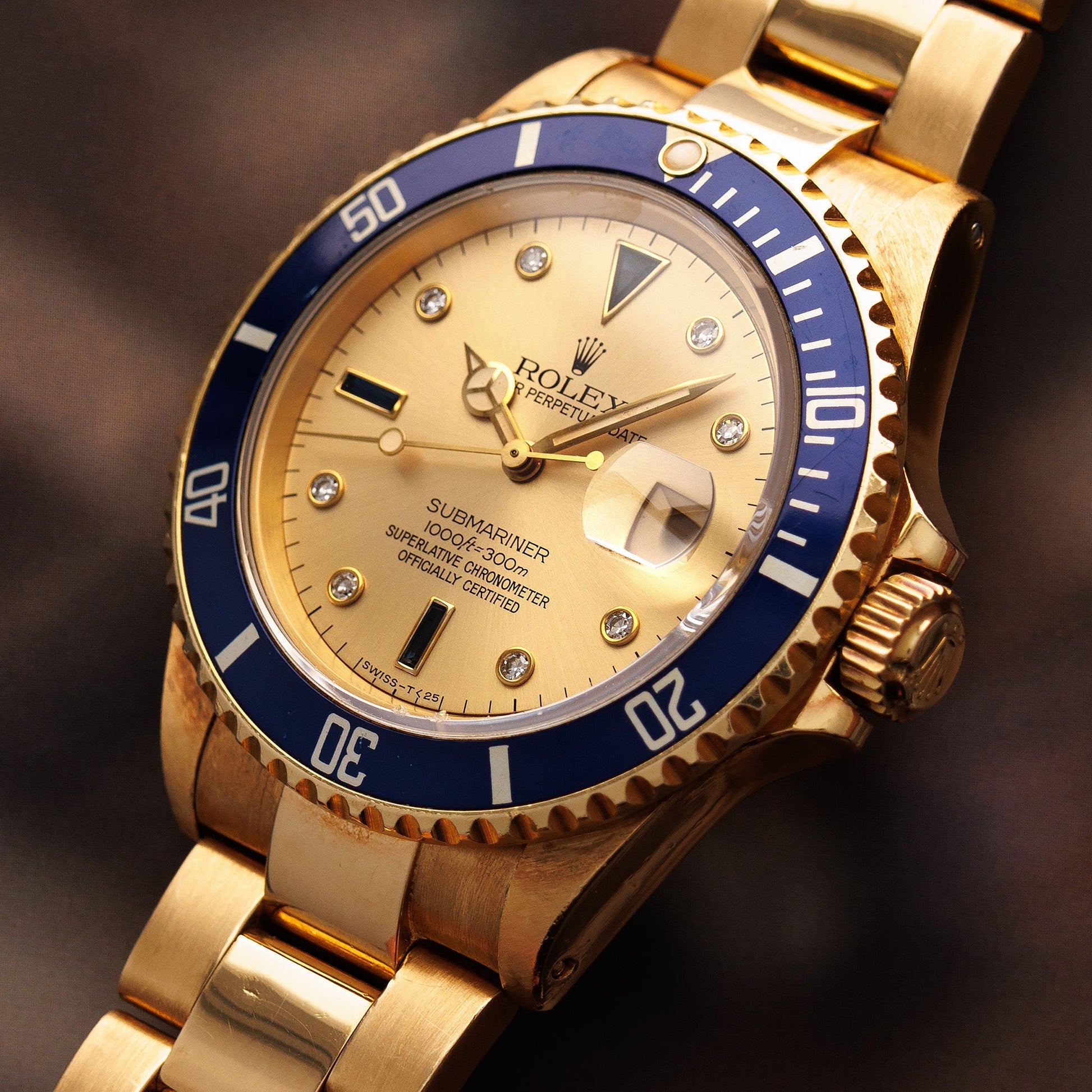 Rolex Yellow Gold Serti Submariner Ref. 16808