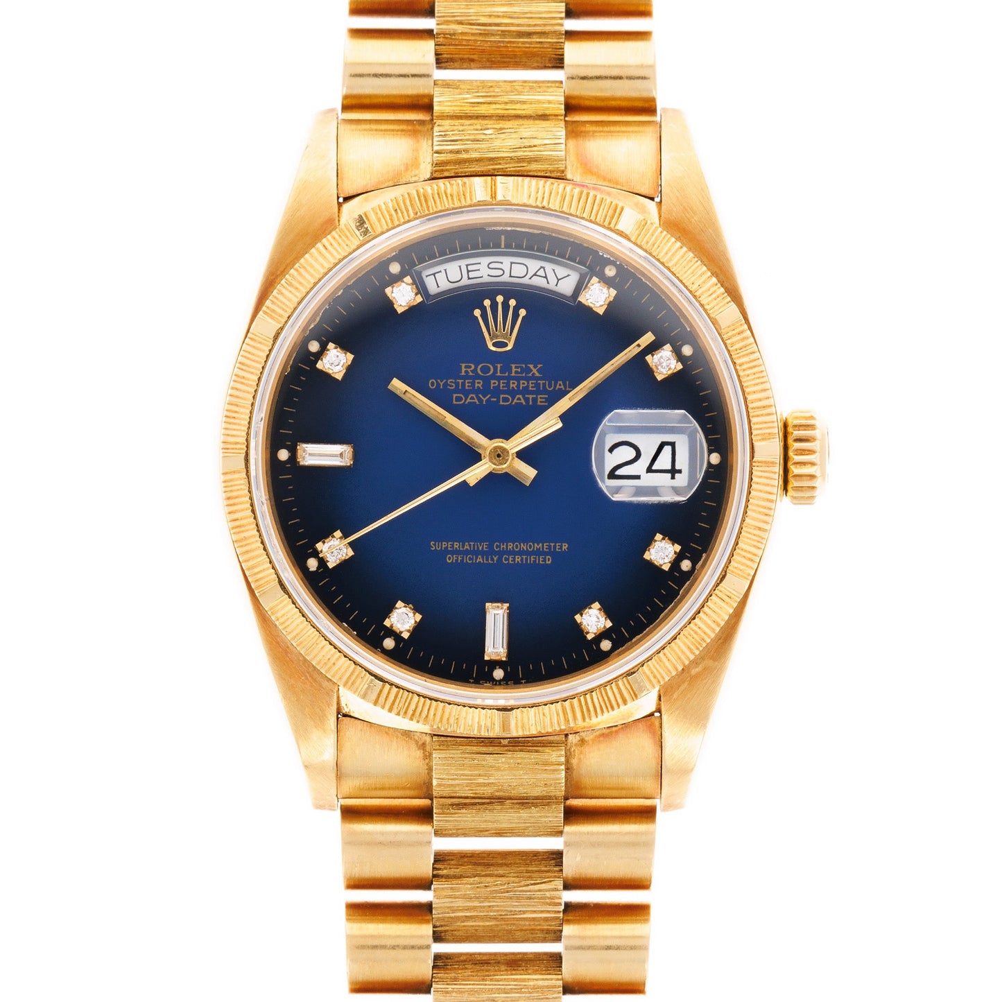 Rolex Yellow Gold Day-Date Ref. 18078 with Blue Vignette Dial