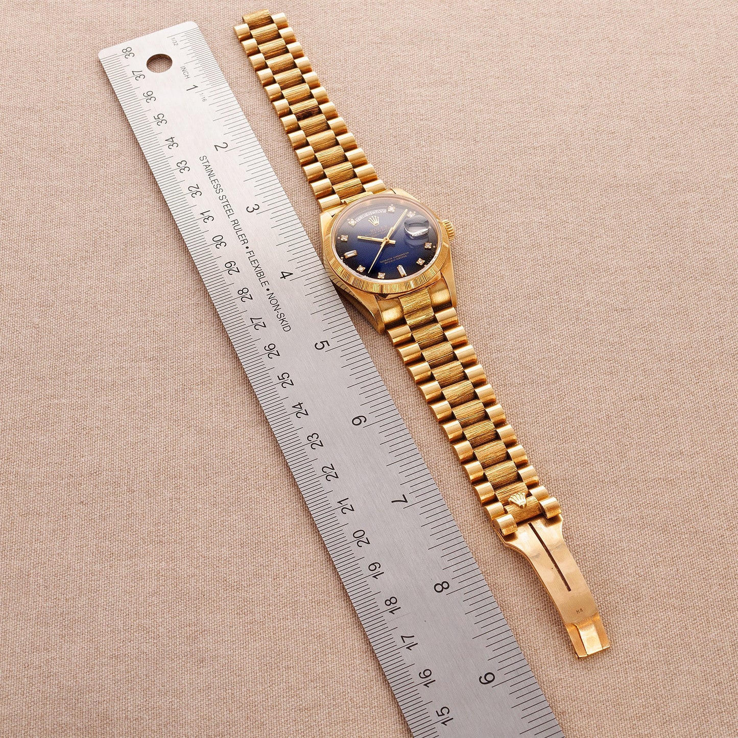 Rolex Yellow Gold Day-Date Ref. 18078 with Blue Vignette Dial