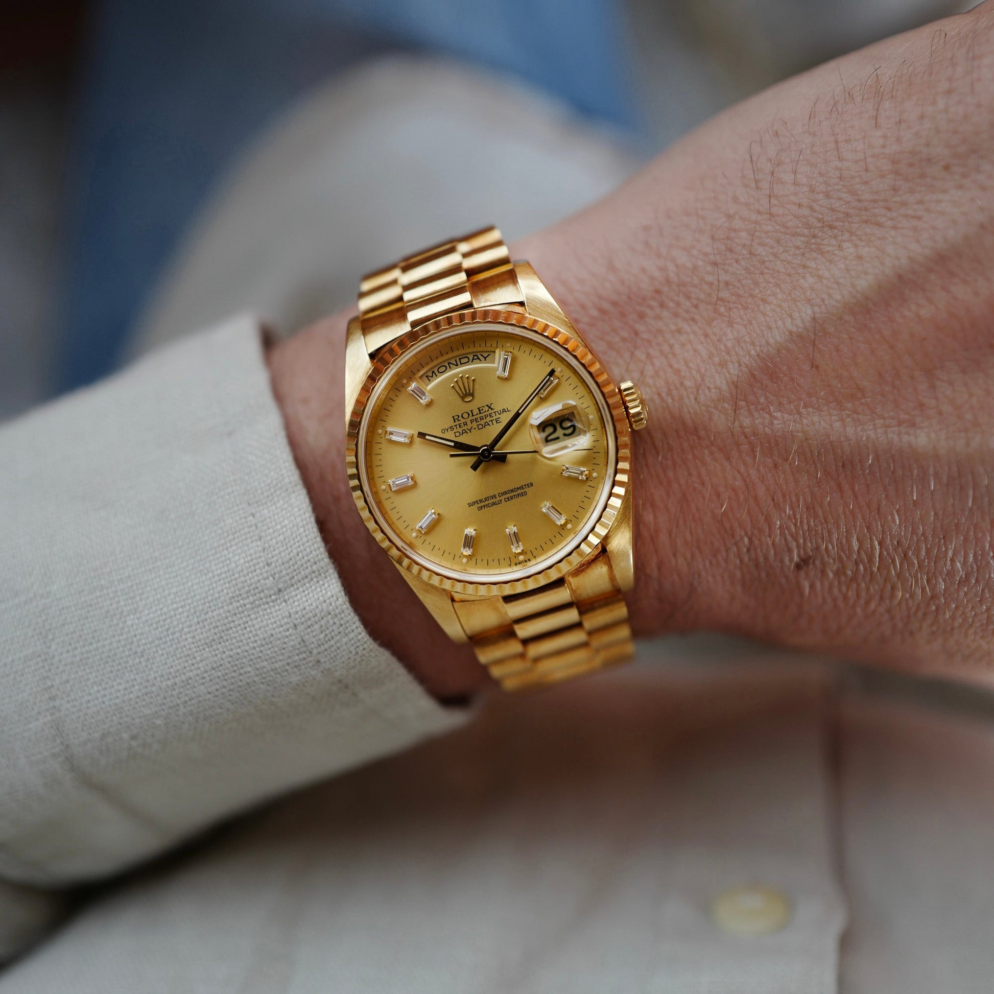 Rolex Yellow Gold Day-Date 18238 with Baguette Dial