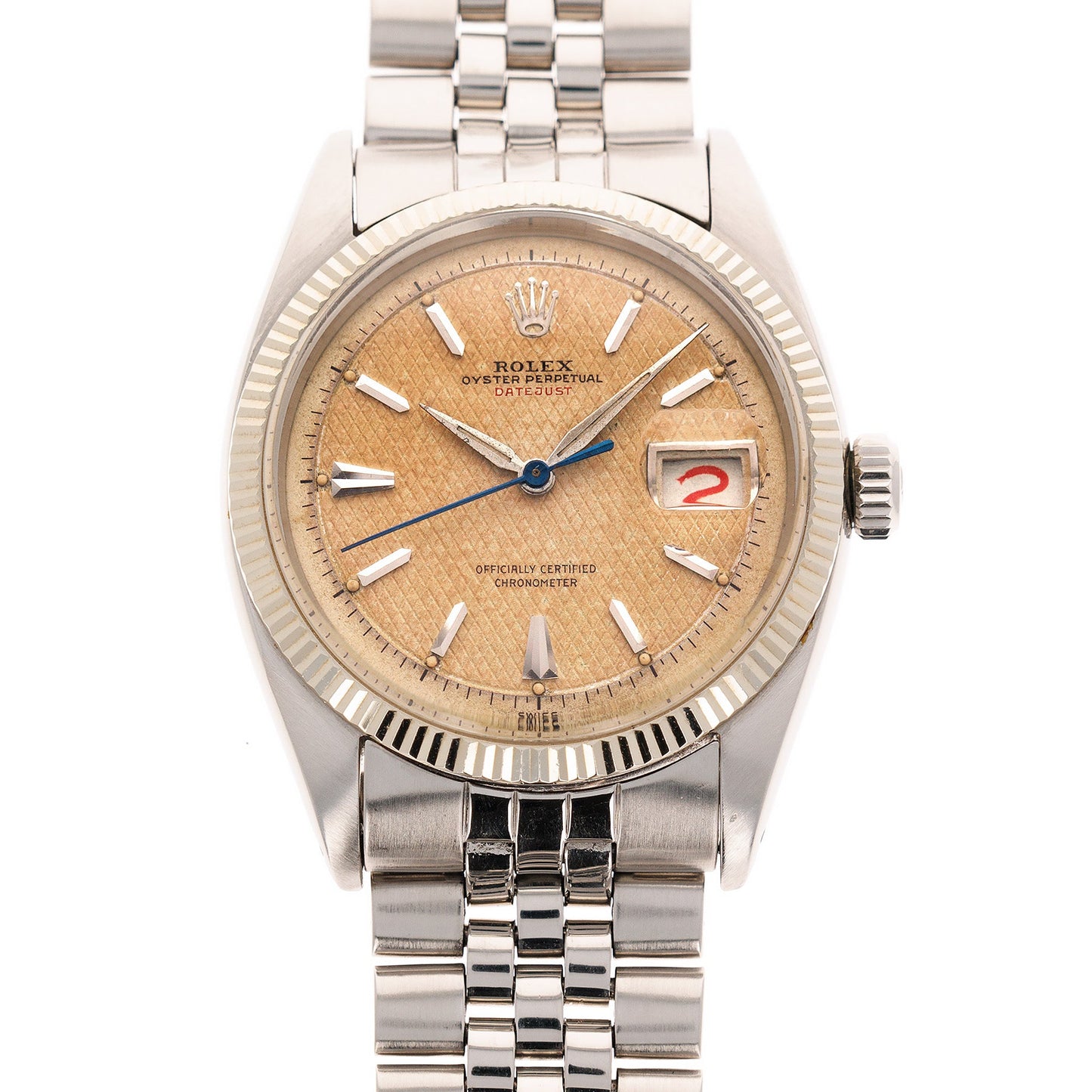 Rolex Steel Datejust Ref. 6305 with Honeycomb Dial