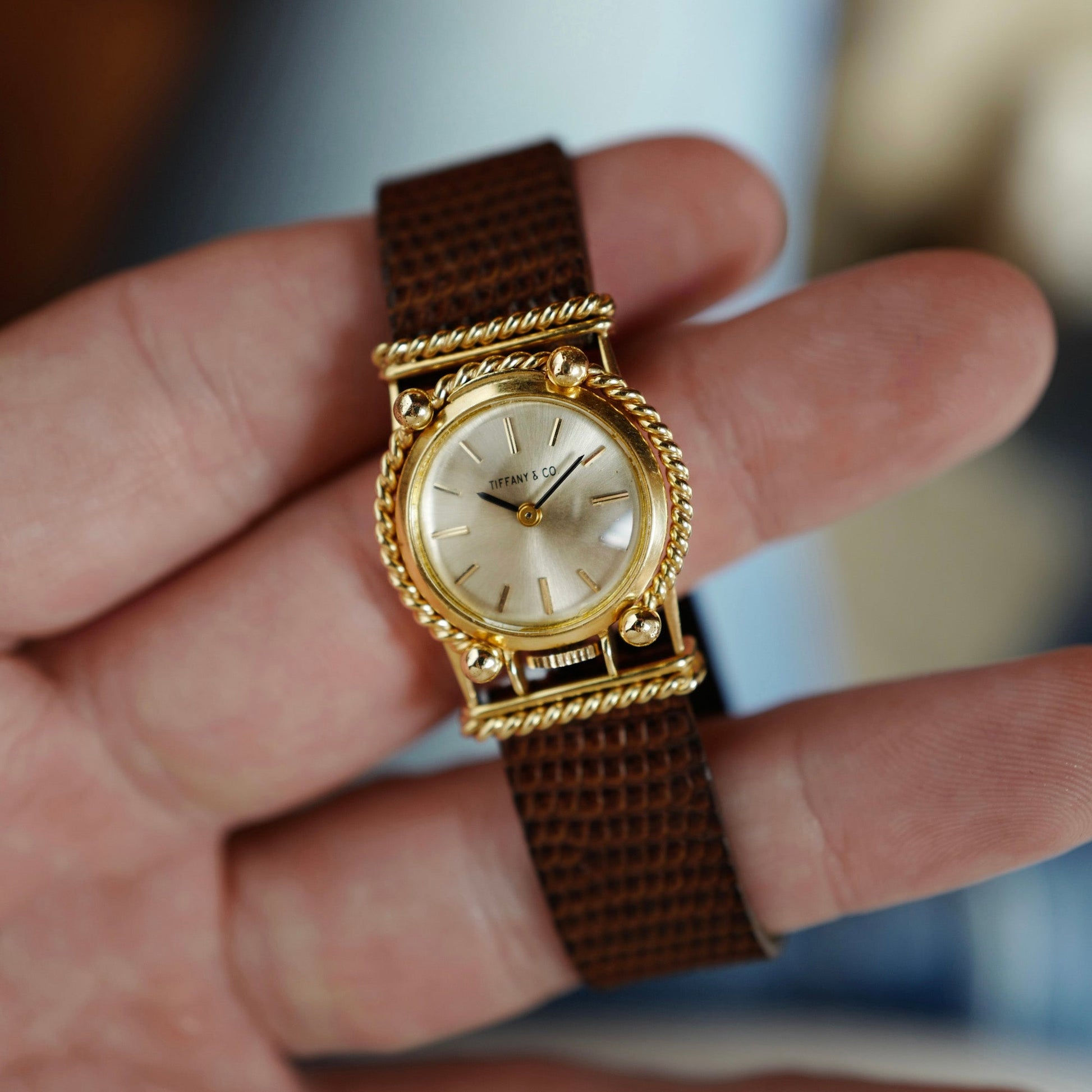 Tiffany & Co. Schlumberger Yellow Gold Watch with Engraving