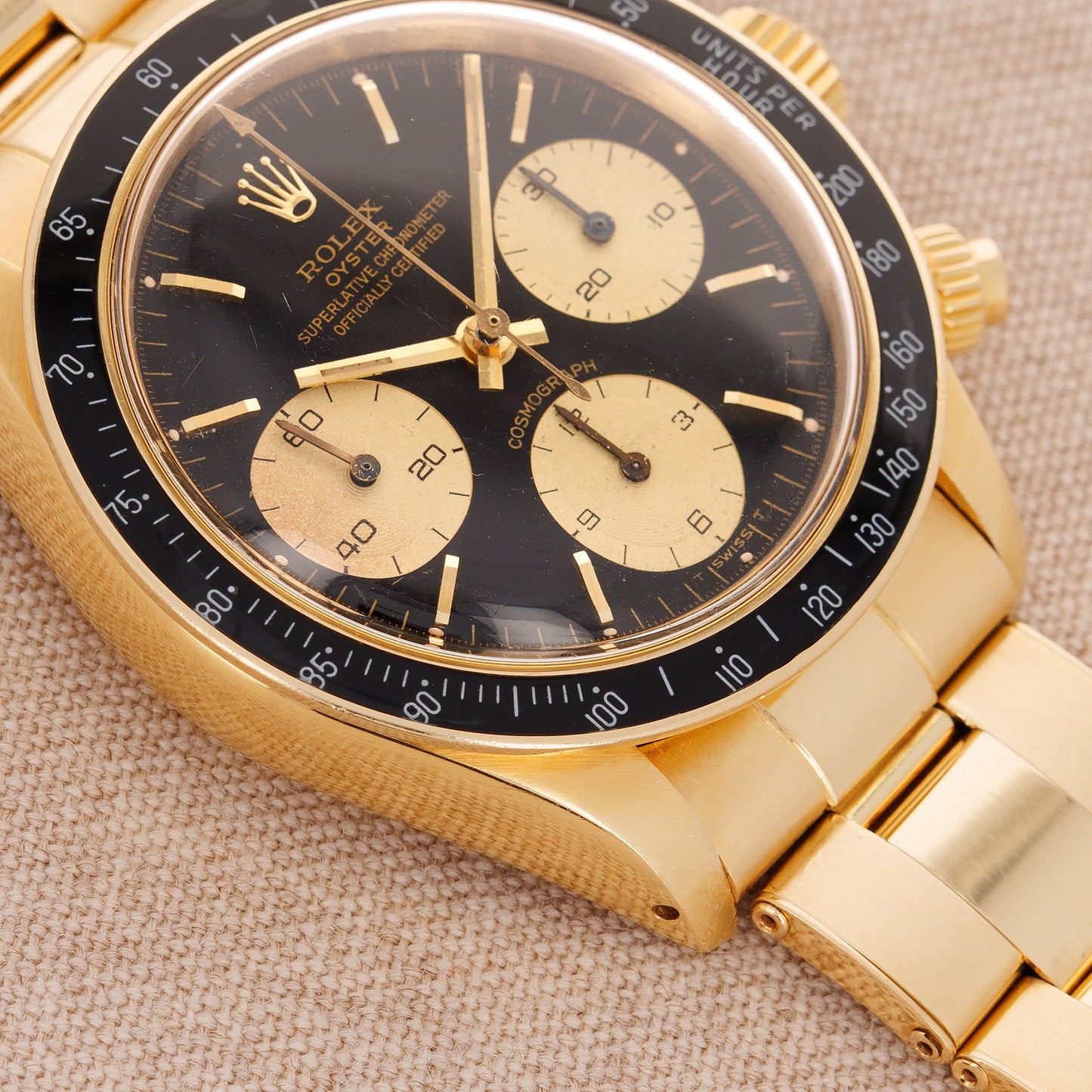 Rolex Yellow Gold Cosmograph Daytona Watch Ref. 6263 with Box and Papers