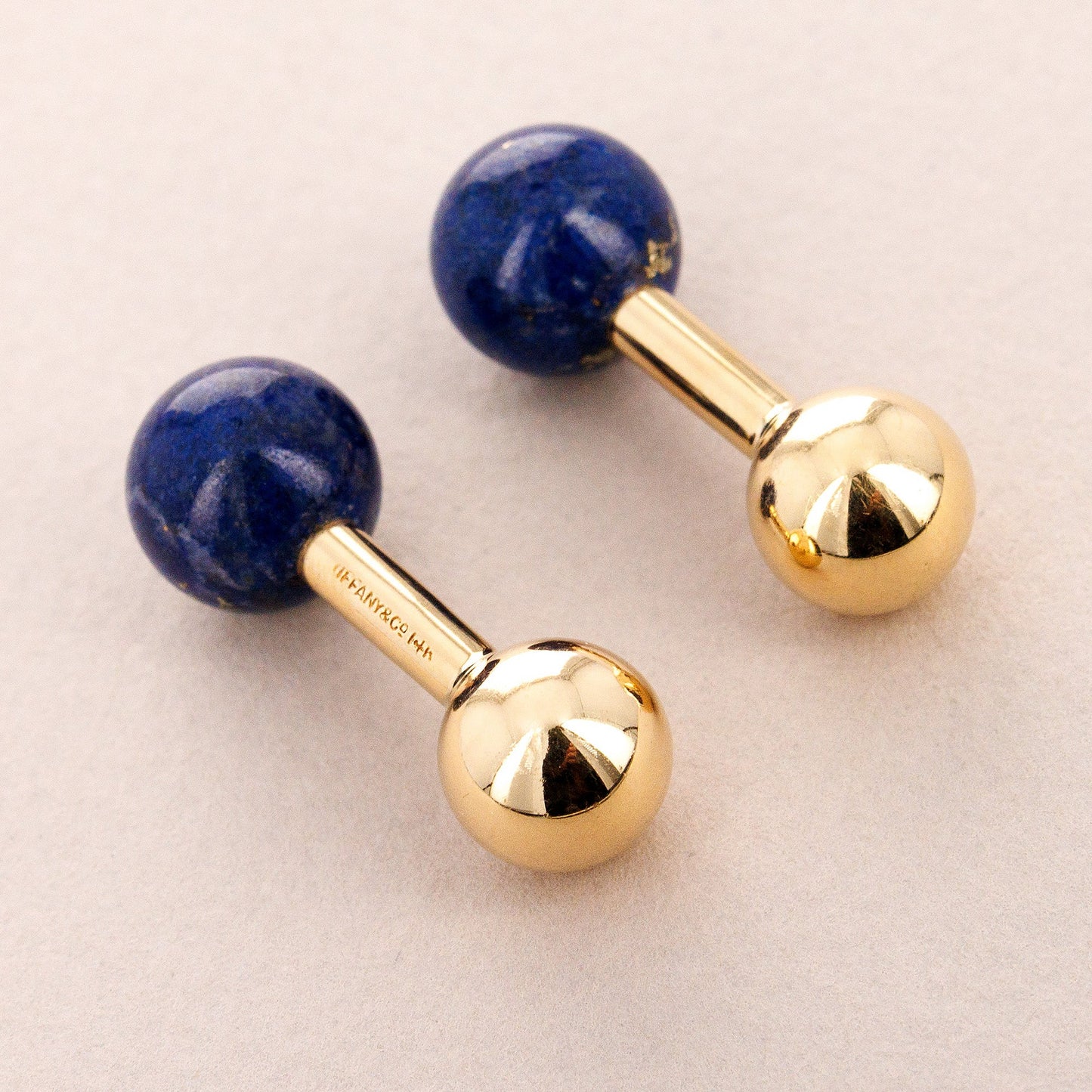 Tiffany & Co Yellow Gold and Lapis Cufflinks (Objet)