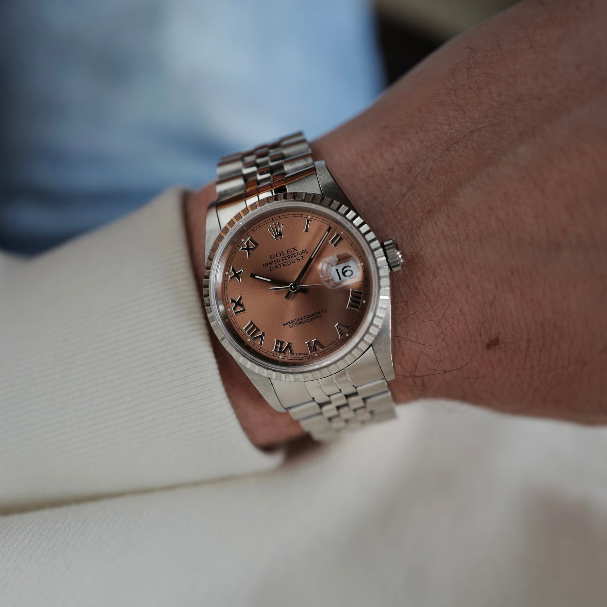 Rolex Steel Datejust Ref. 16220 with Salmon Dial