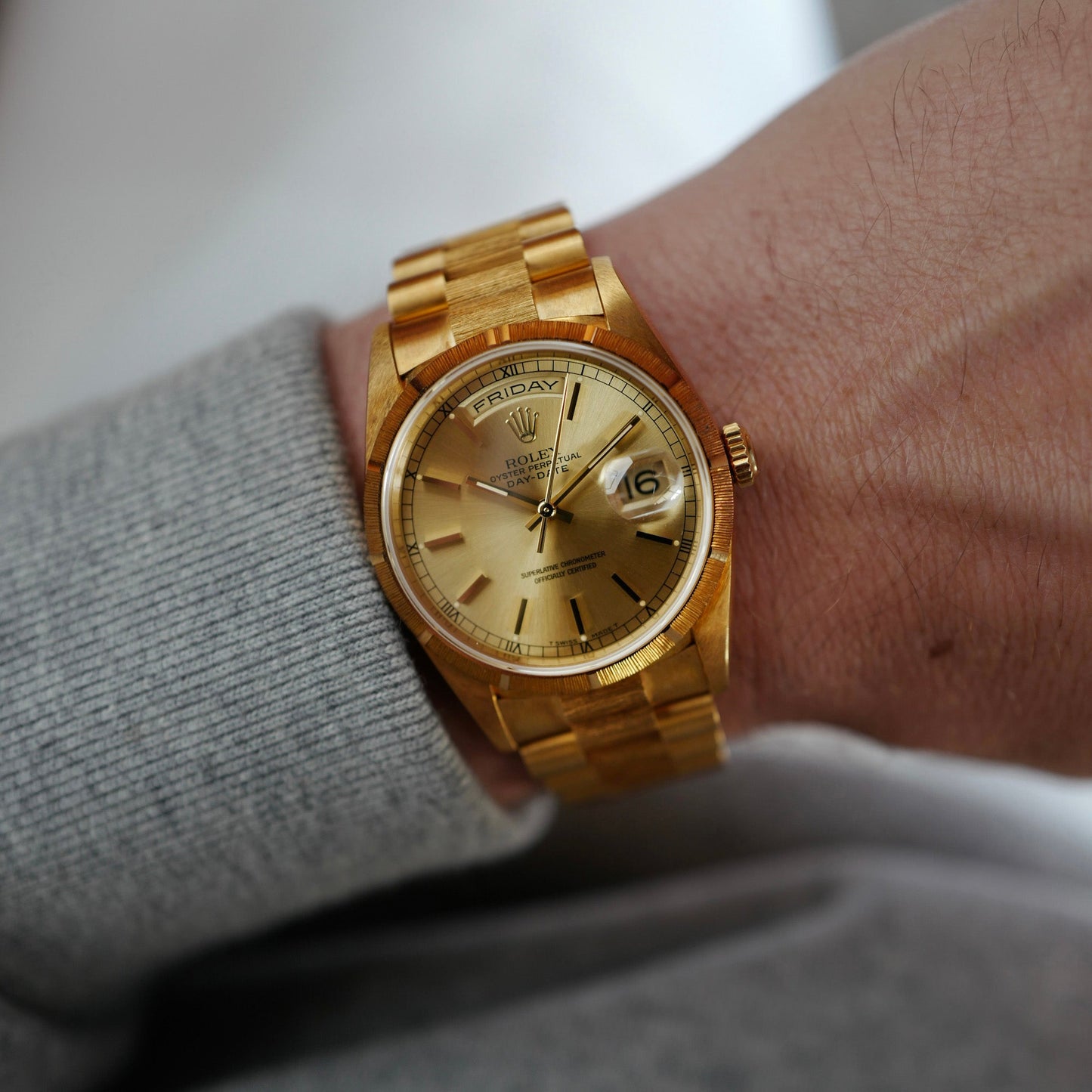 Rolex Yellow Gold Bark Day-Date Ref. 18248 in Like New Condition