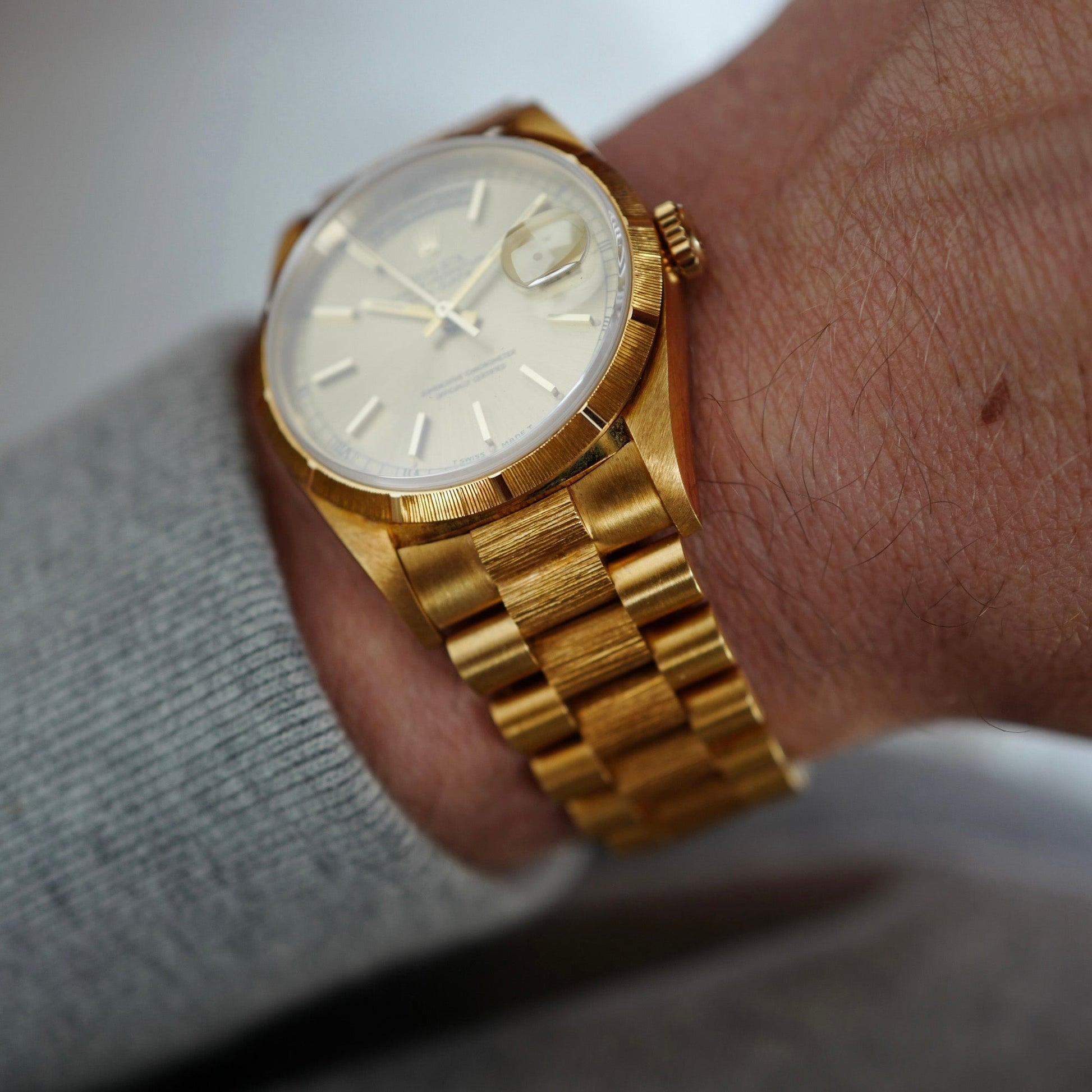 Rolex Yellow Gold Bark Day-Date Ref. 18248 in Like New Condition