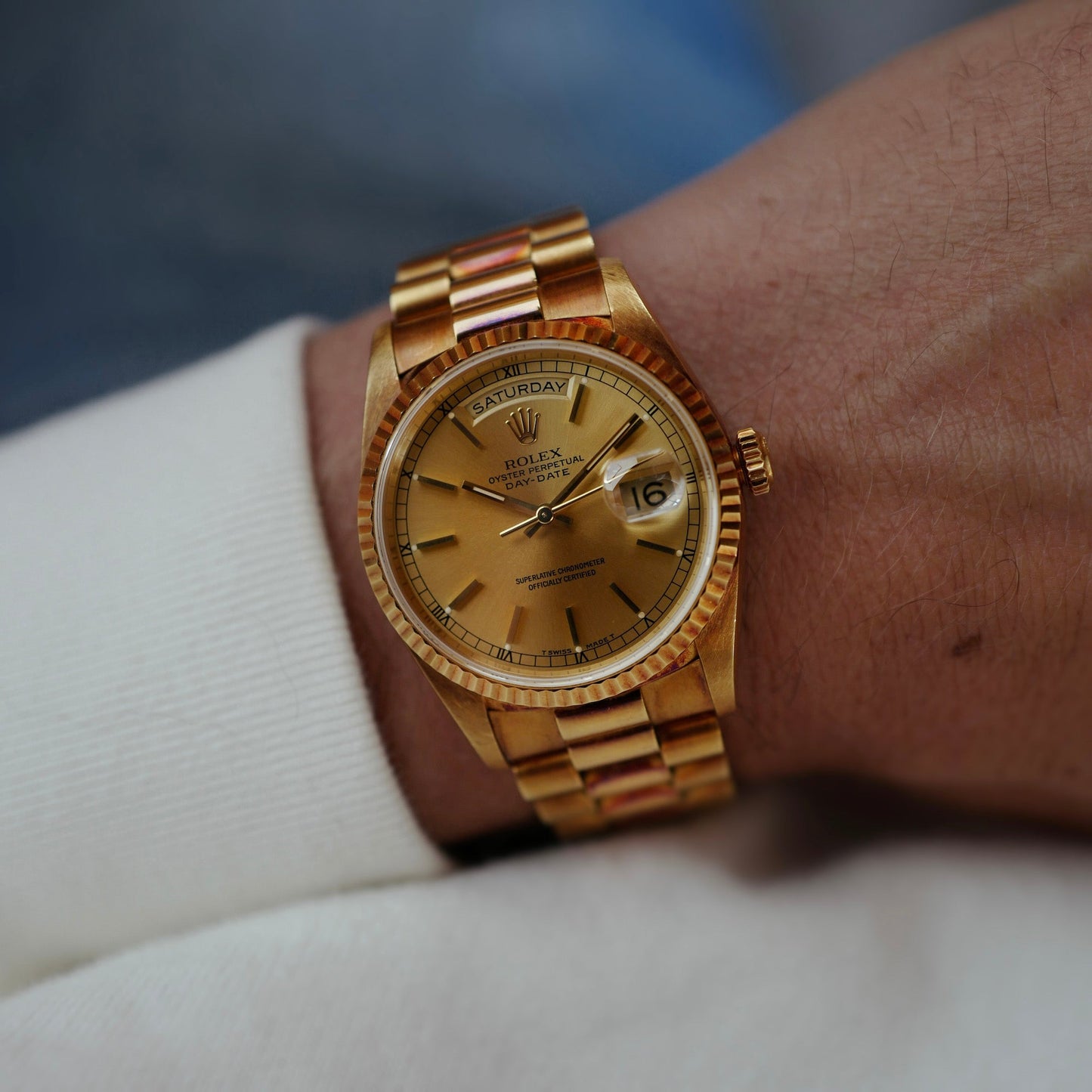 Rolex Yellow Gold Day-Date Ref. 18238 in Top Condition with Paper (New Arrival)