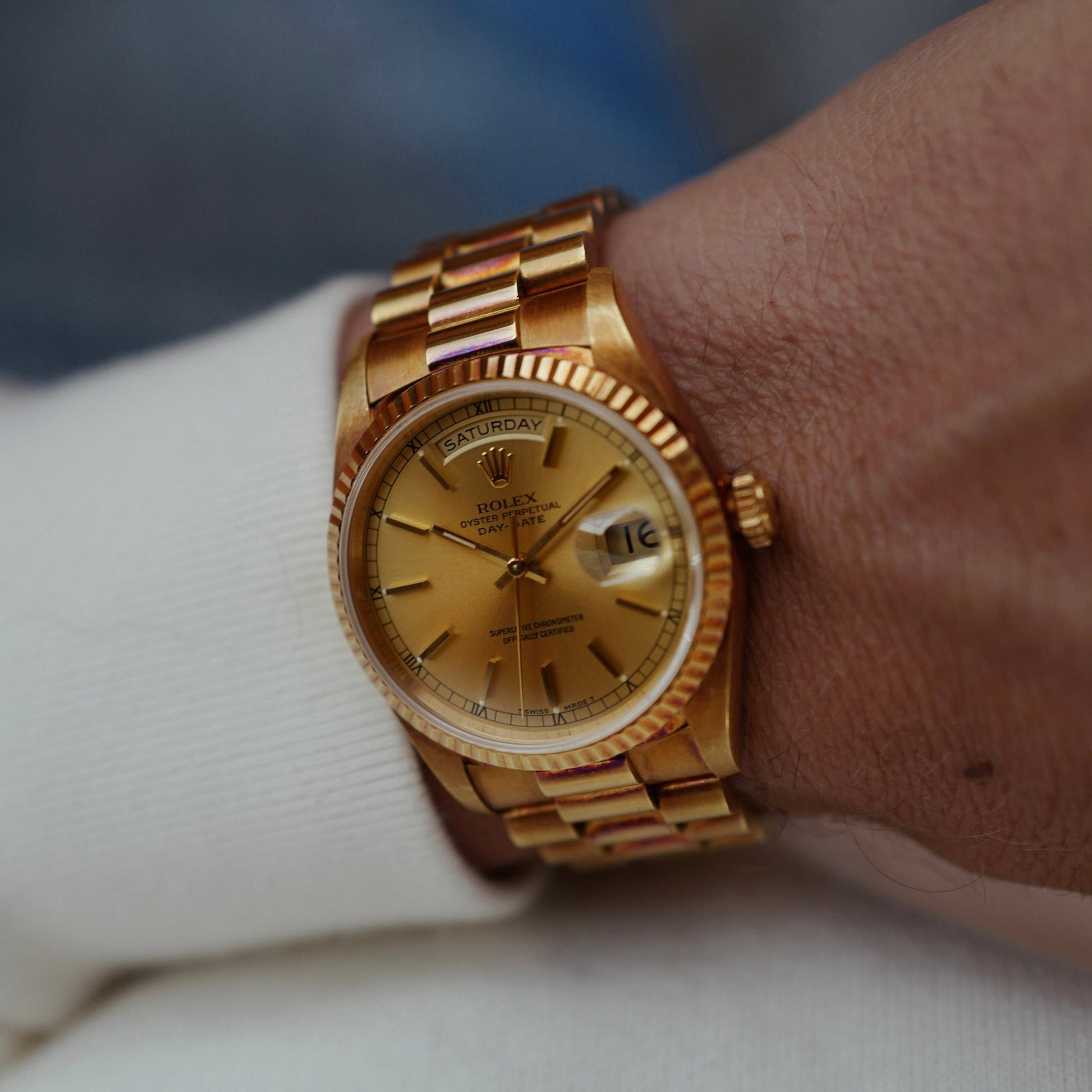 Rolex Yellow Gold Day-Date Ref. 18238 in Top Condition with Paper (New Arrival)