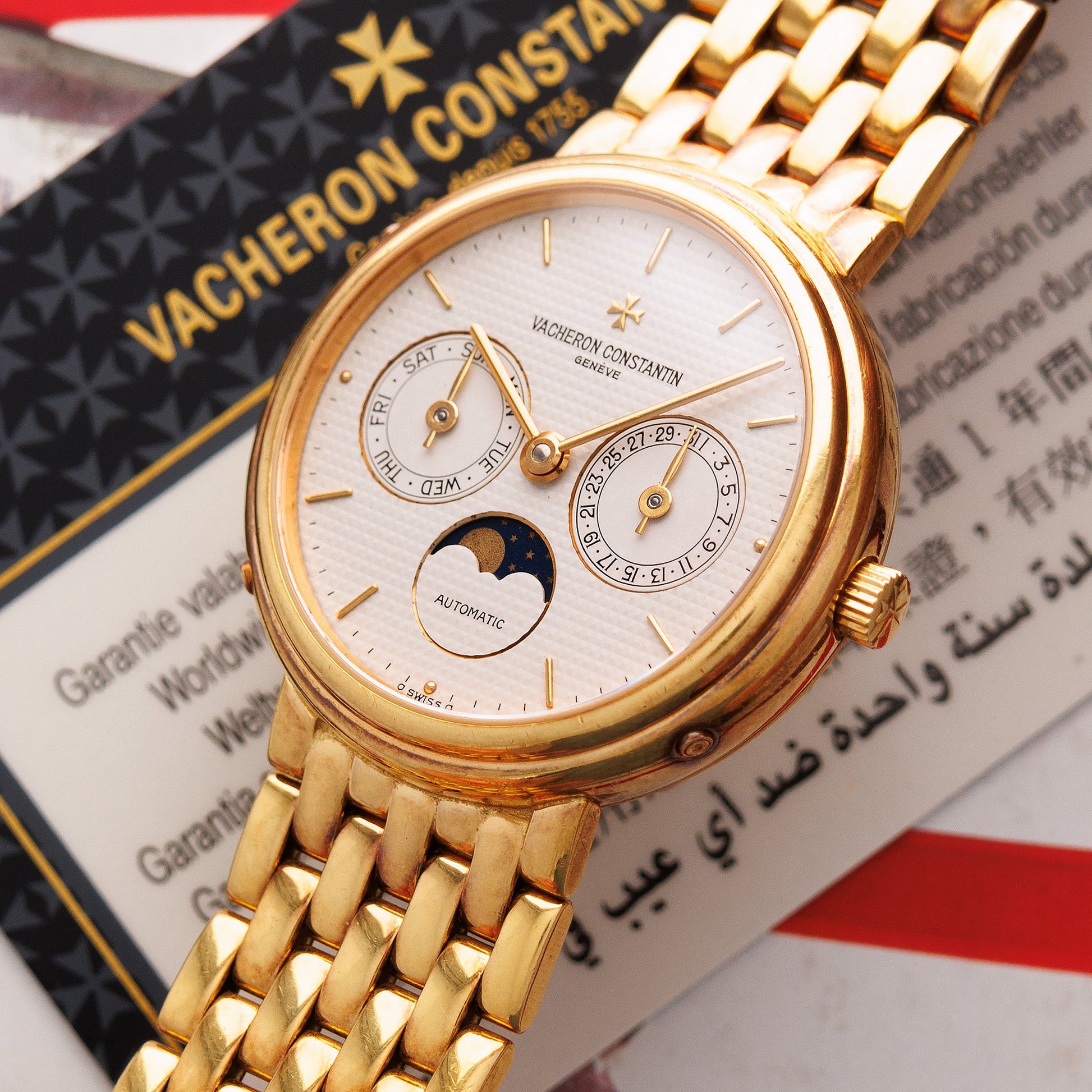 Vacheron Constantin Yellow Gold Day Date Moonphase Ref. 47009 on Bracelet