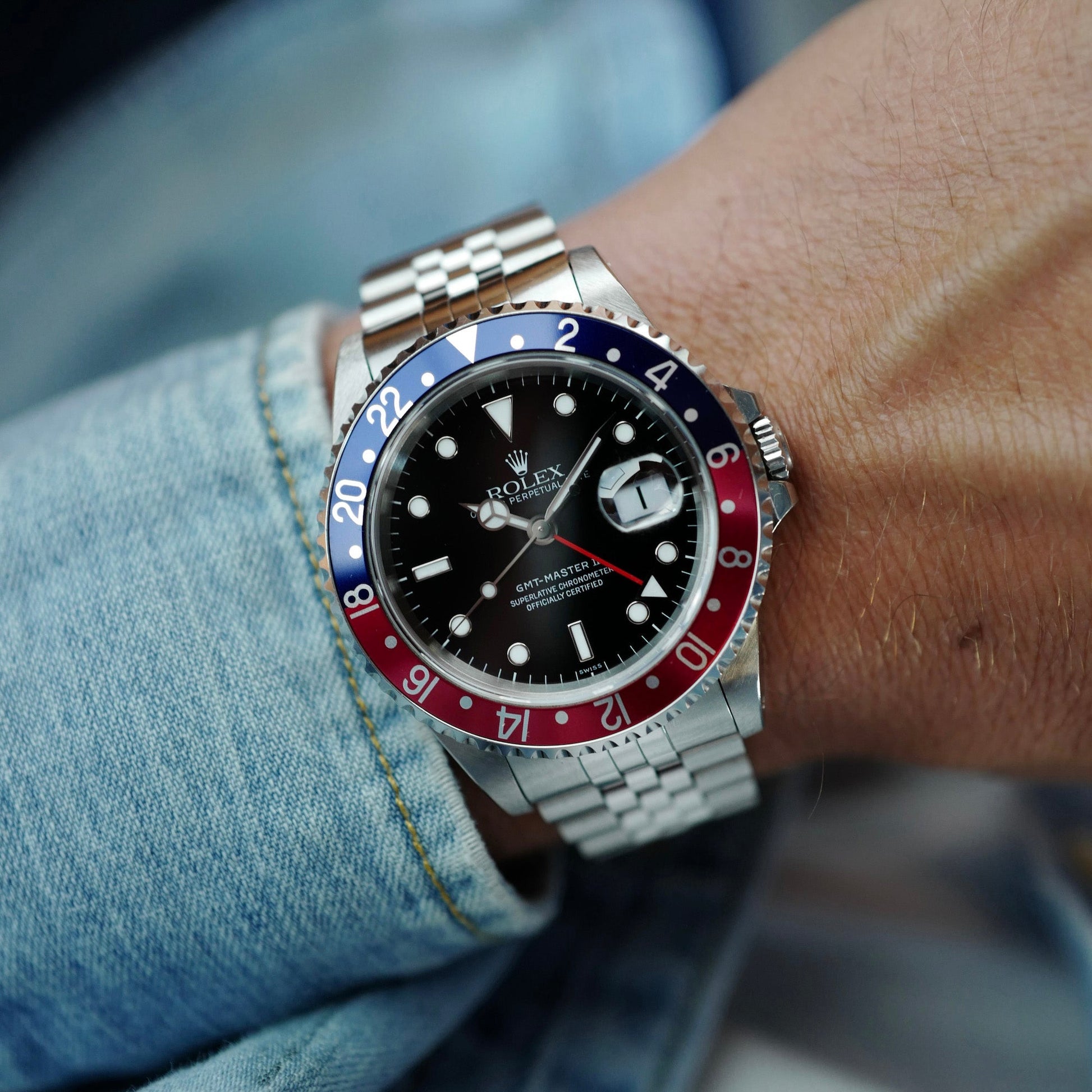 Rolex Steel Pepsi GMT-Master Ref. 16710 on Jubilee Bracelet in Top Condition (New Arrival)