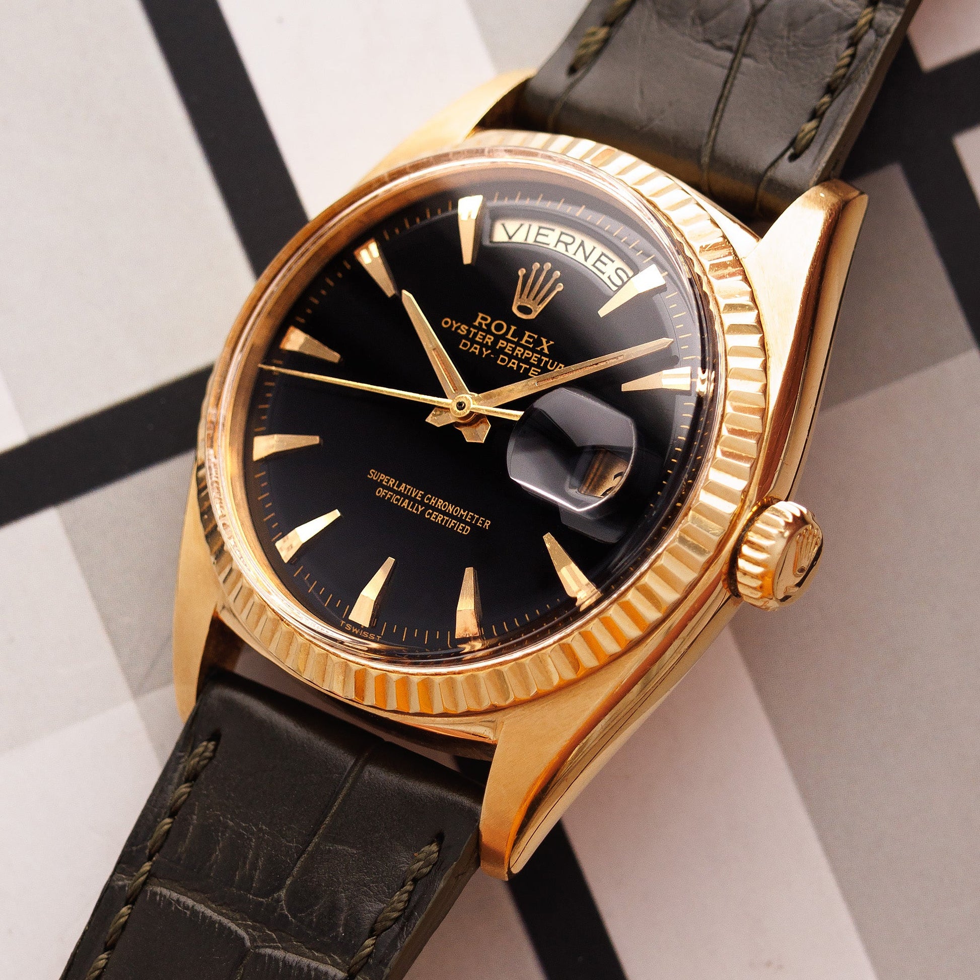 Rolex Yellow Gold Day Date Ref. 1803 with Black Claw Dial