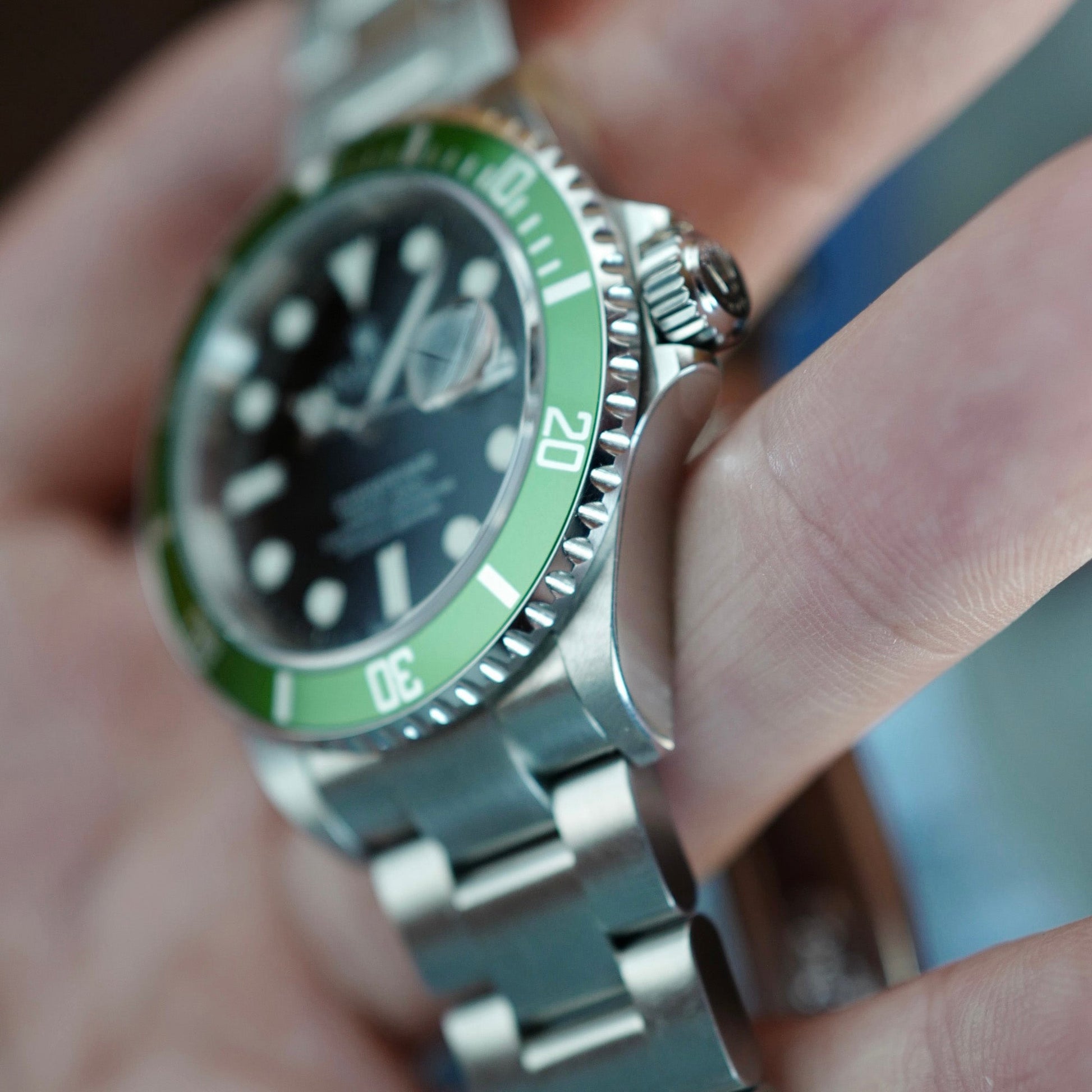 Rolex Steel Kermit Submariner Ref. 16610LV in NOS Condition with Y Serial (New Arrival)