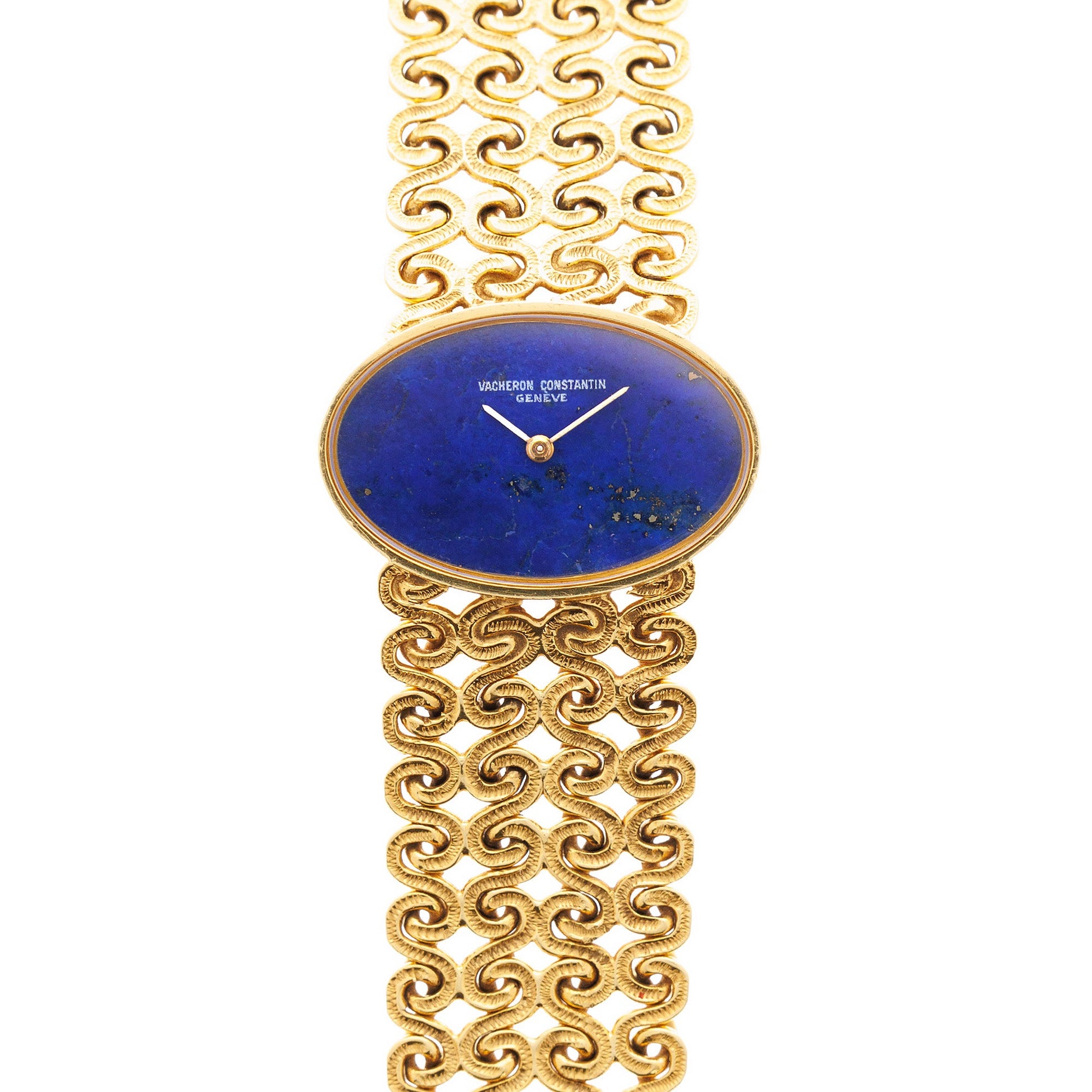 Vacheron Constantin Yellow Gold Bracelet Watch with Lapis Dial