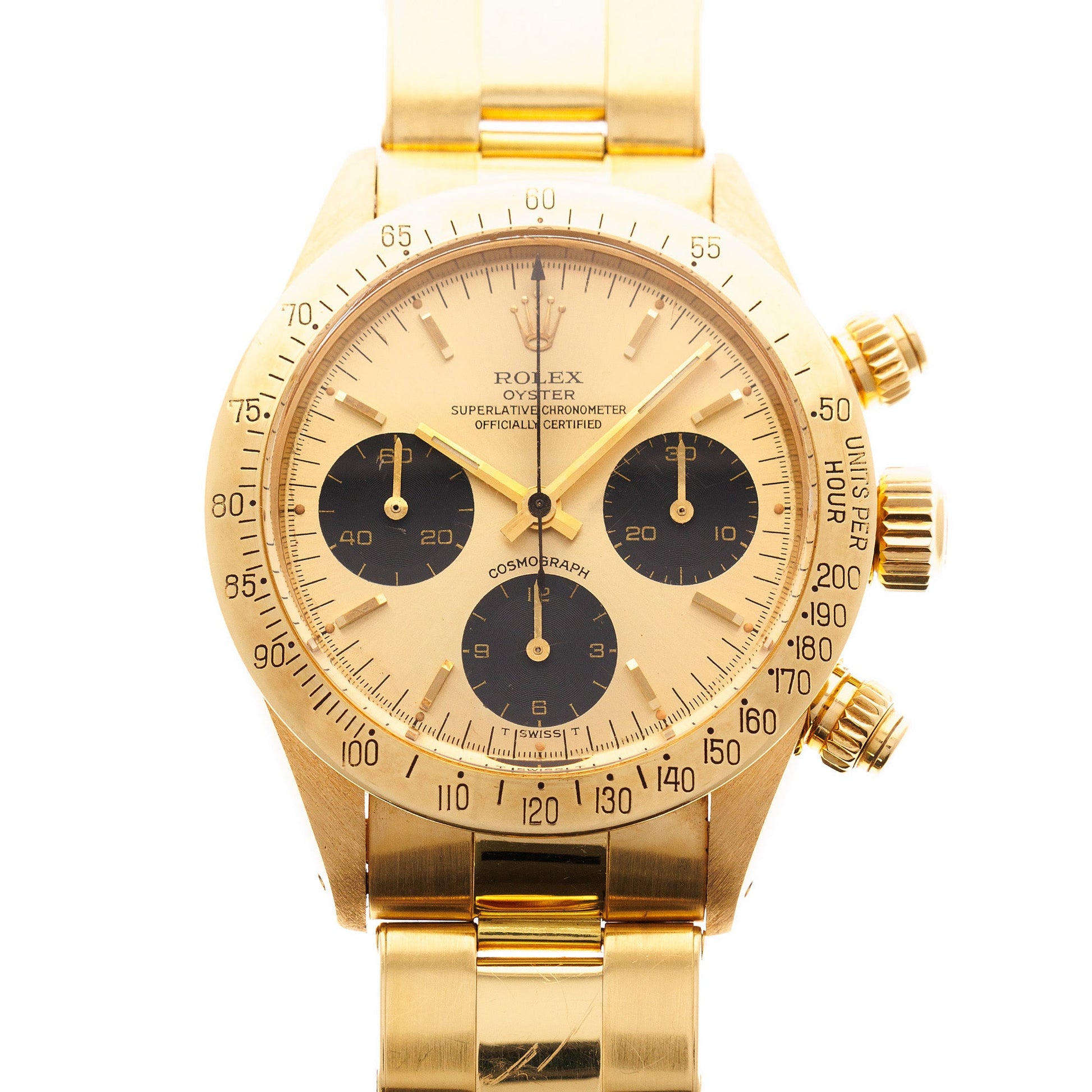 Rolex Yellow Gold Daytona Ref. 6265 with Two Dials and Extensive Service Records