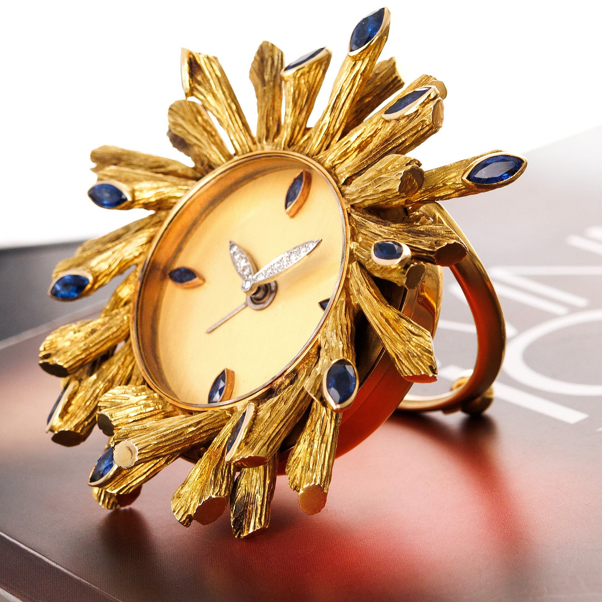 Vacheron Constantin Clock with Branch Design and Sapphires (Objet)