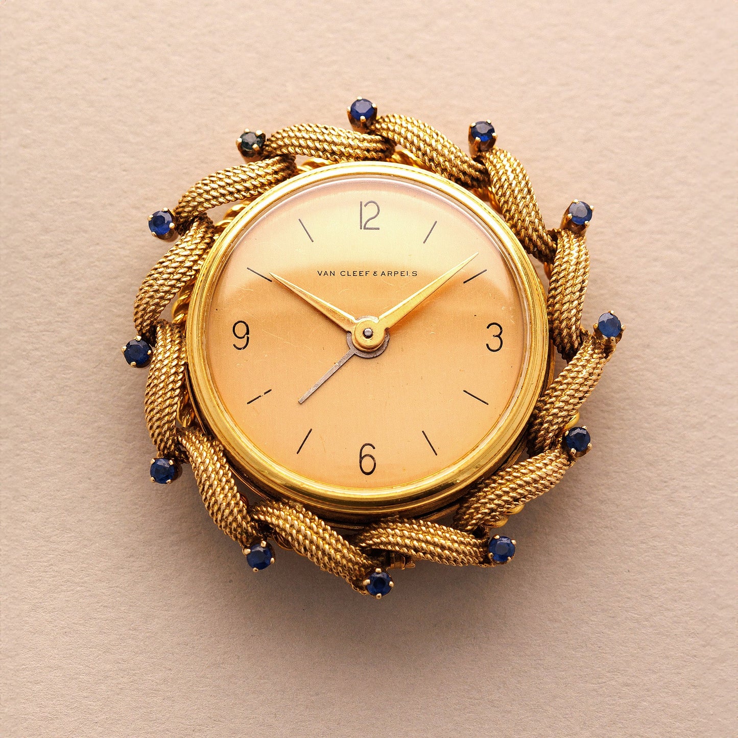 Van Cleef  & Arpels Alarm Clock with Rope Design and Sapphires (Objet)