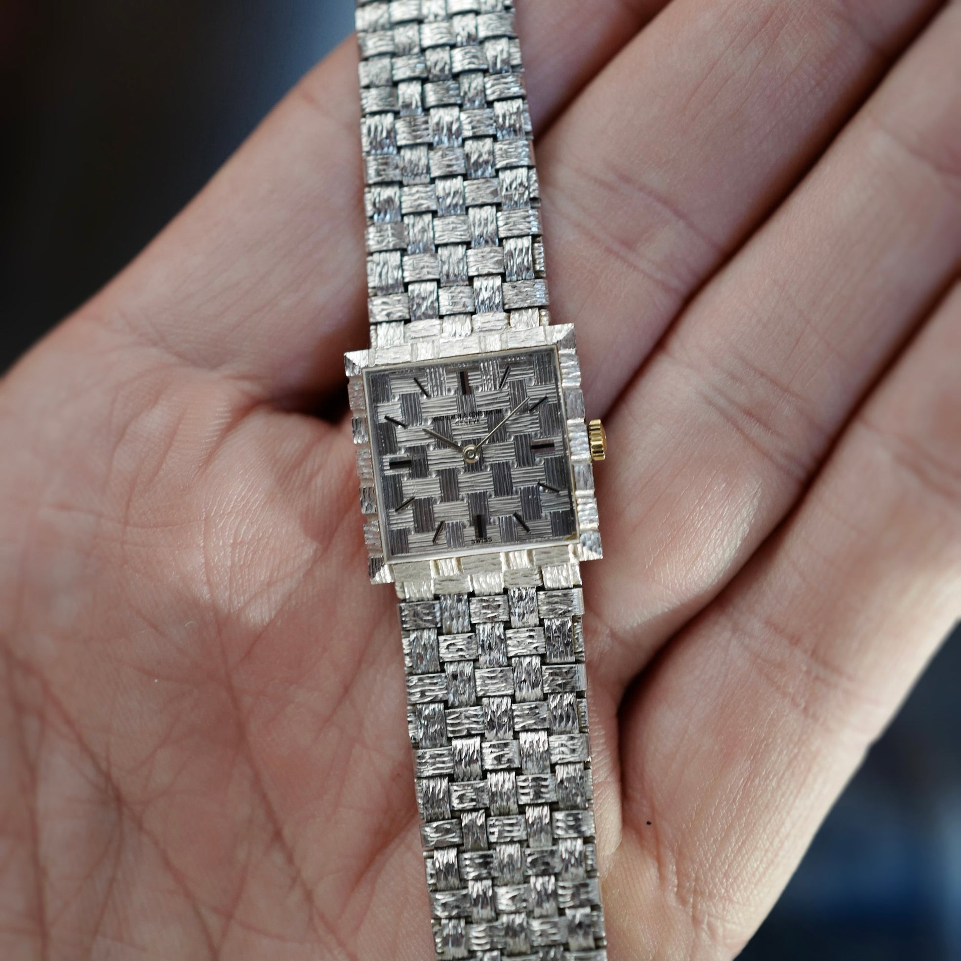 Vacheron Constantin Ladies White Gold Woven Braclet Watch