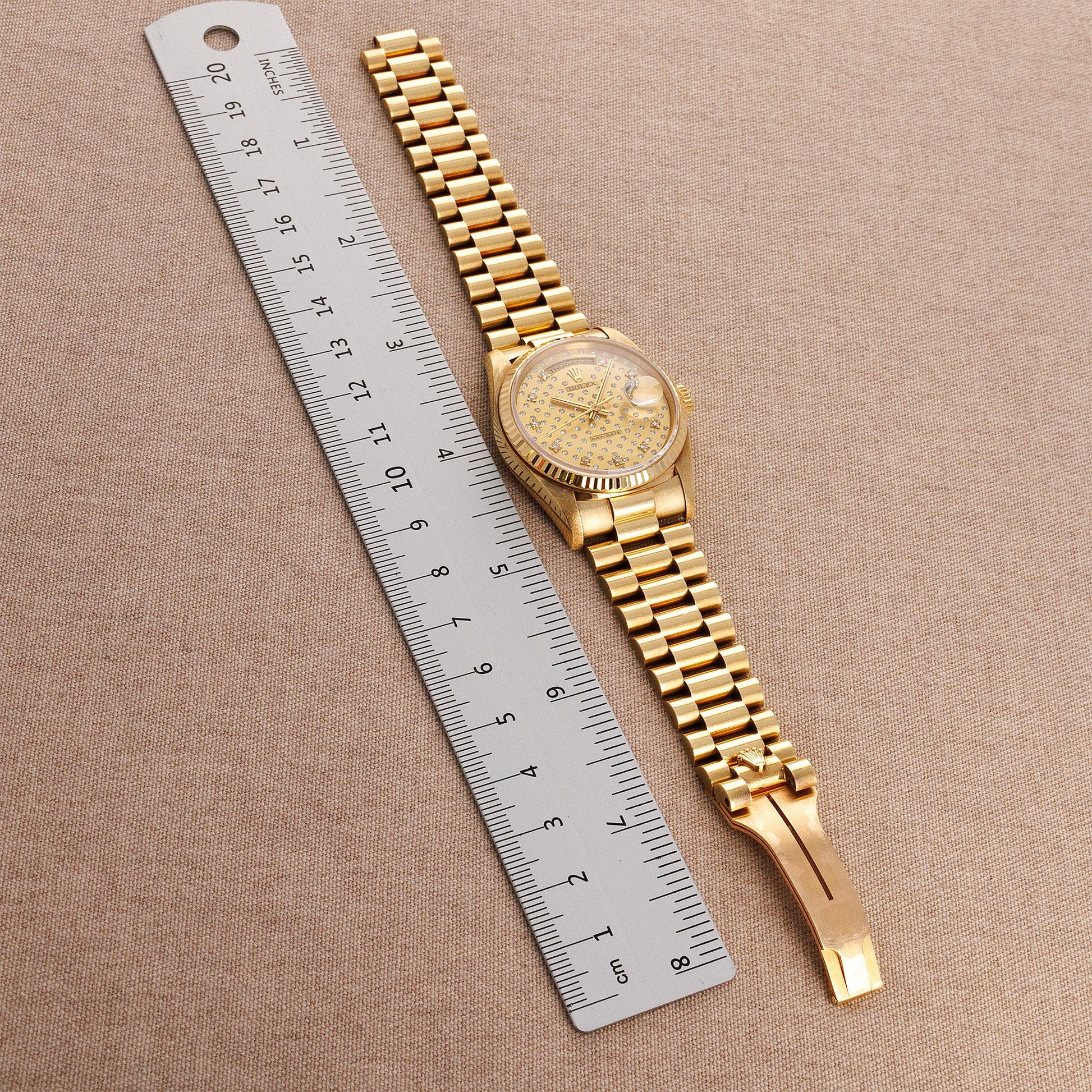 Rolex Yellow Gold Day Date Ref. 18238 with Diamond Pleidas Dial