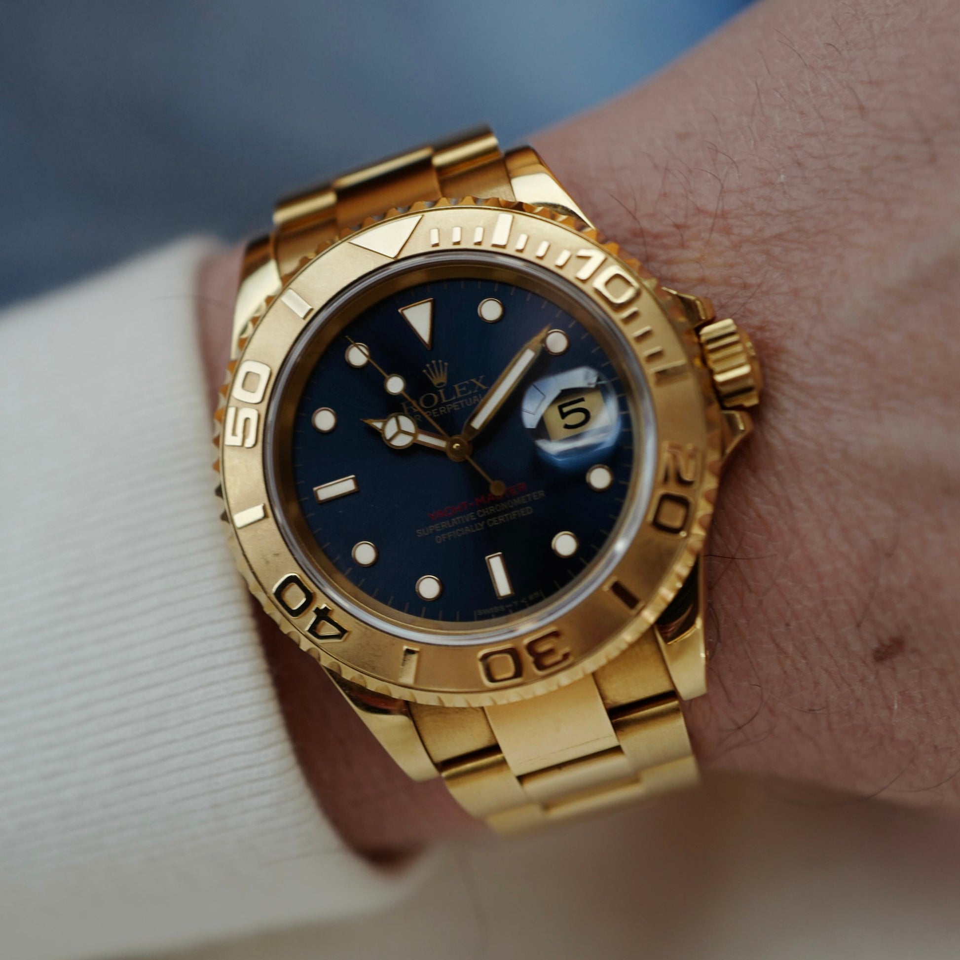 Rolex Yellow Gold Yachtmaster Ref. 16628 with Blue Dial (New Arrival)