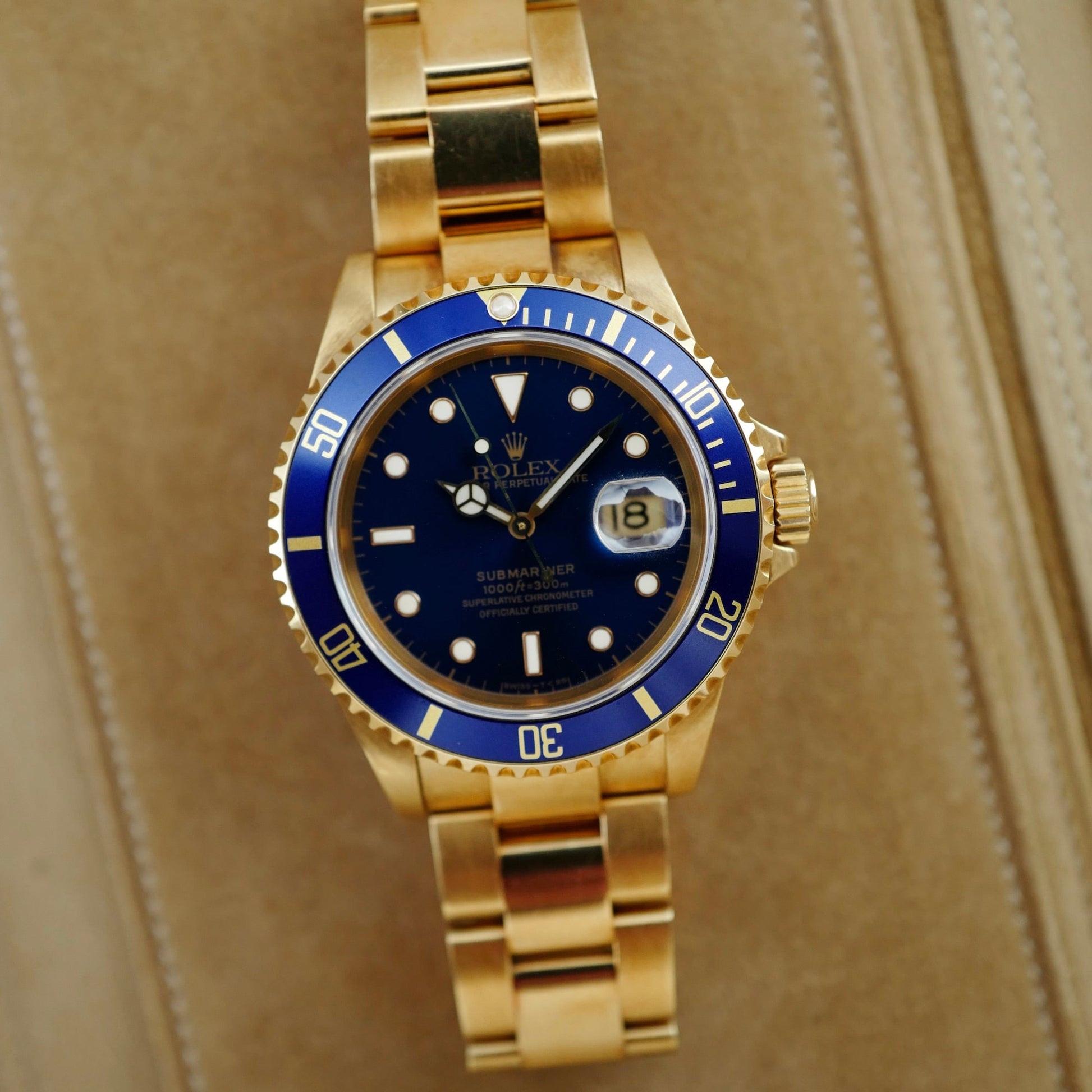 Rolex Yellow Gold Submariner Ref. 16618 in Outstanding Condition