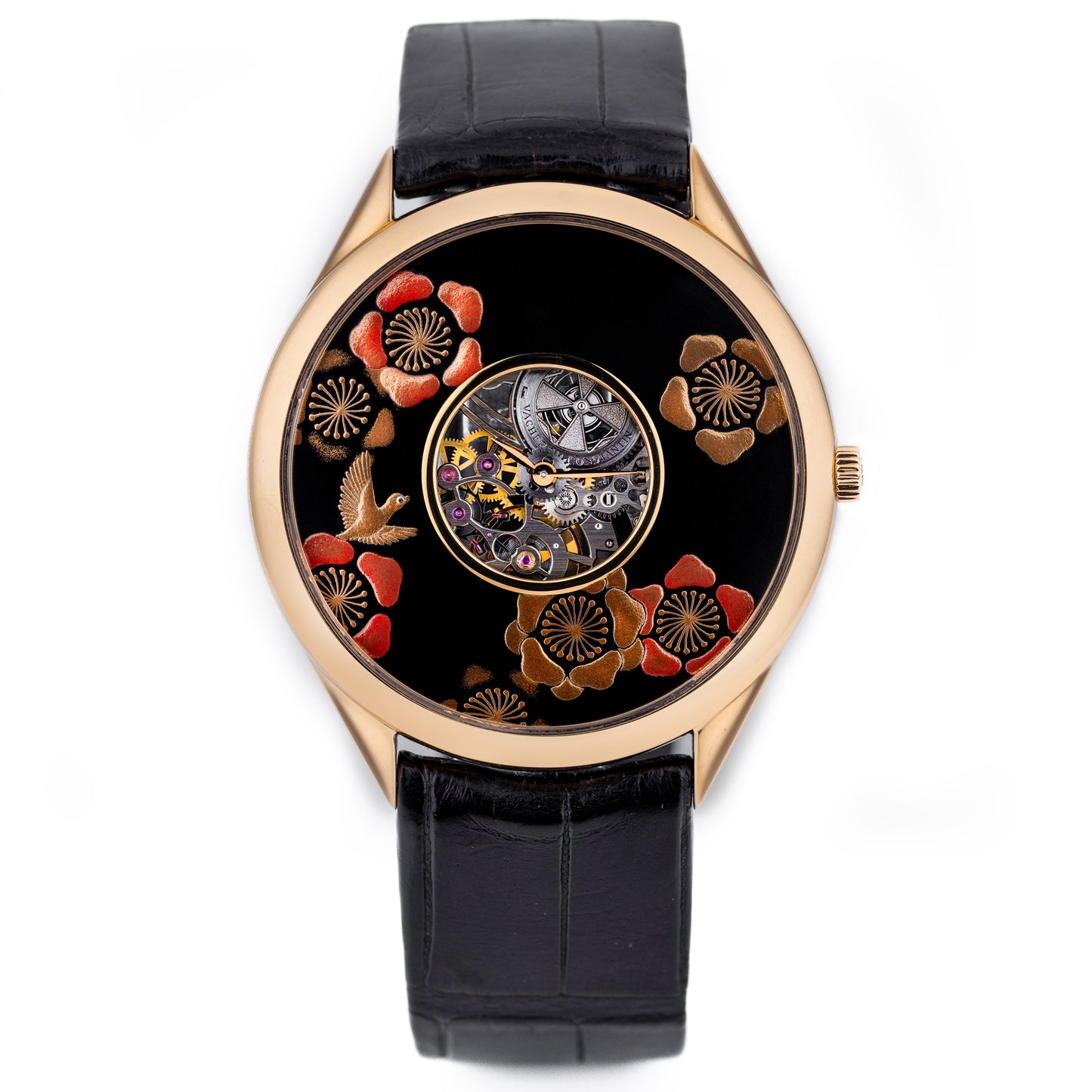 Vacheron Constantin Metiers D'Art 'Nightingale' | REF. 33222/000R-9517 | Black Enamel Skeleton Dial | 40mm | 18k Rose Gold