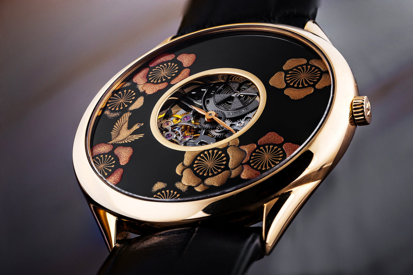 Vacheron Constantin Metiers D'Art 'Nightingale' | REF. 33222/000R-9517 | Black Enamel Skeleton Dial | 40mm | 18k Rose Gold