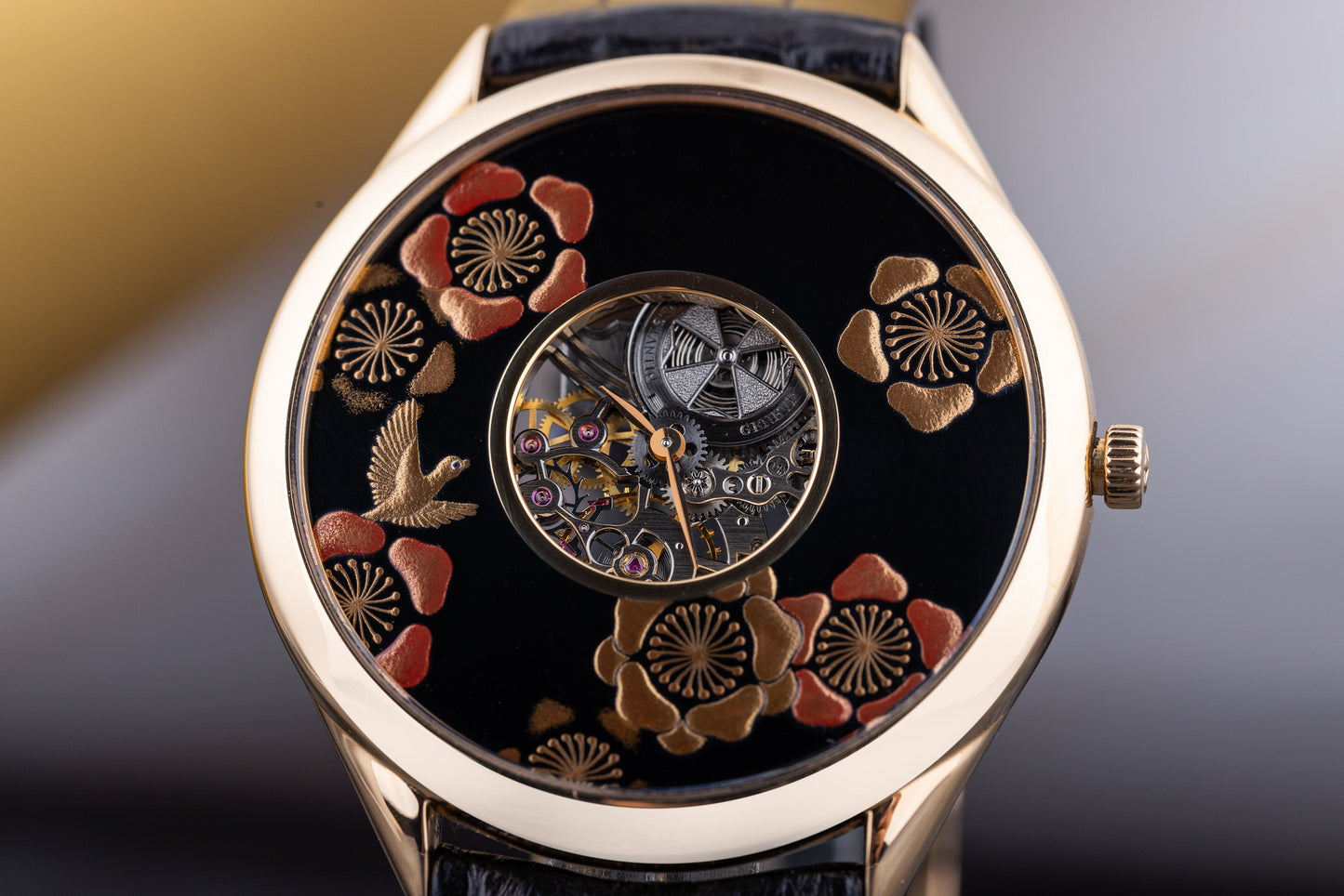 Vacheron Constantin Metiers D'Art 'Nightingale' | REF. 33222/000R-9517 | Black Enamel Skeleton Dial | 40mm | 18k Rose Gold