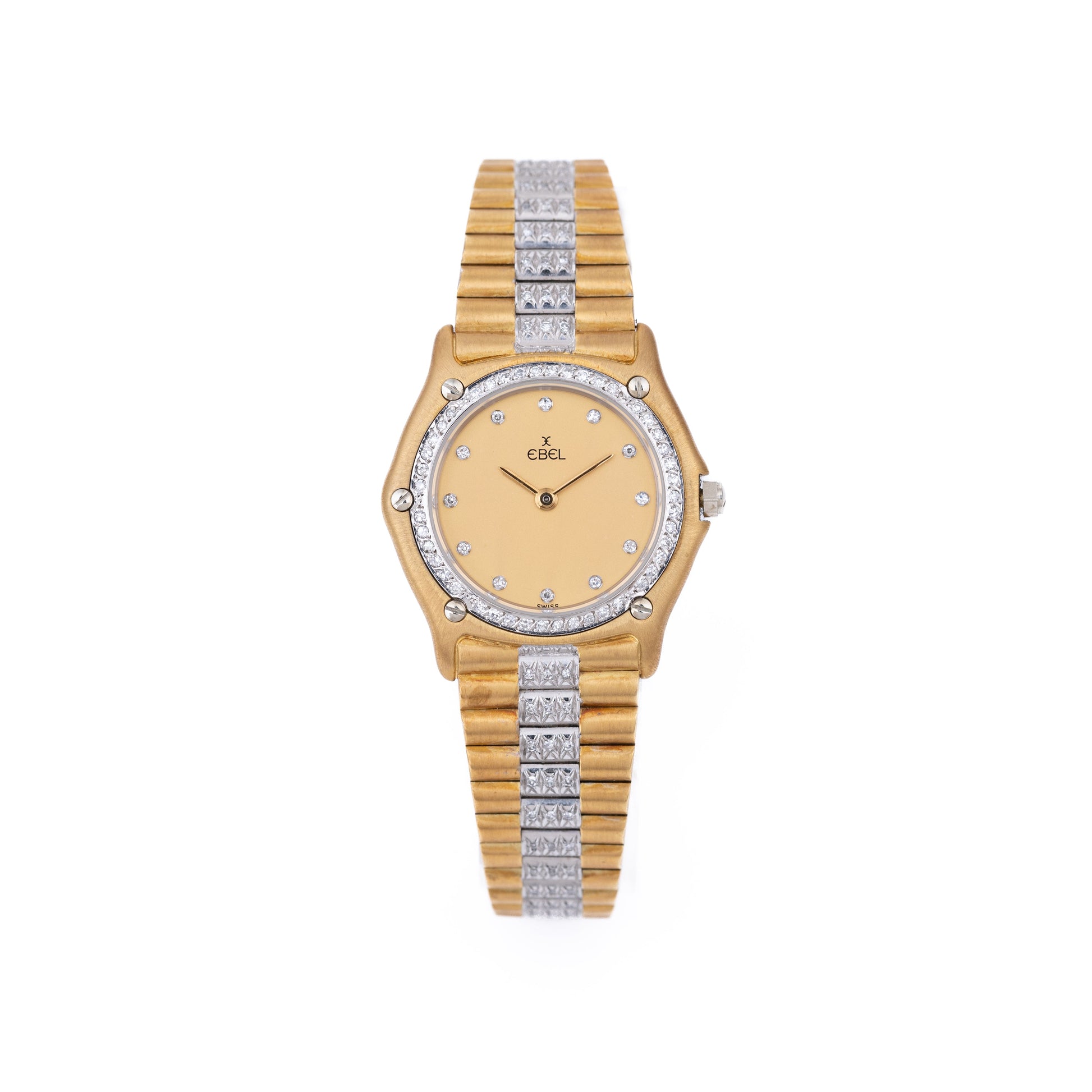 Unworn Ebel Sport Classic Lady Wristwatch | REF. 881908 | 18k White & Yellow Gold | Diamond Dial,x Bezel & Bracelet | Circa 1980s