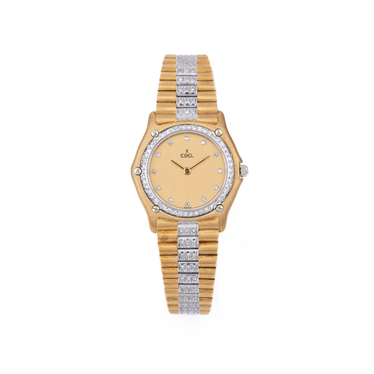 Unworn Ebel Sport Classic Lady Wristwatch | REF. 881908 | 18k White & Yellow Gold | Diamond Dial,x Bezel & Bracelet | Circa 1980s