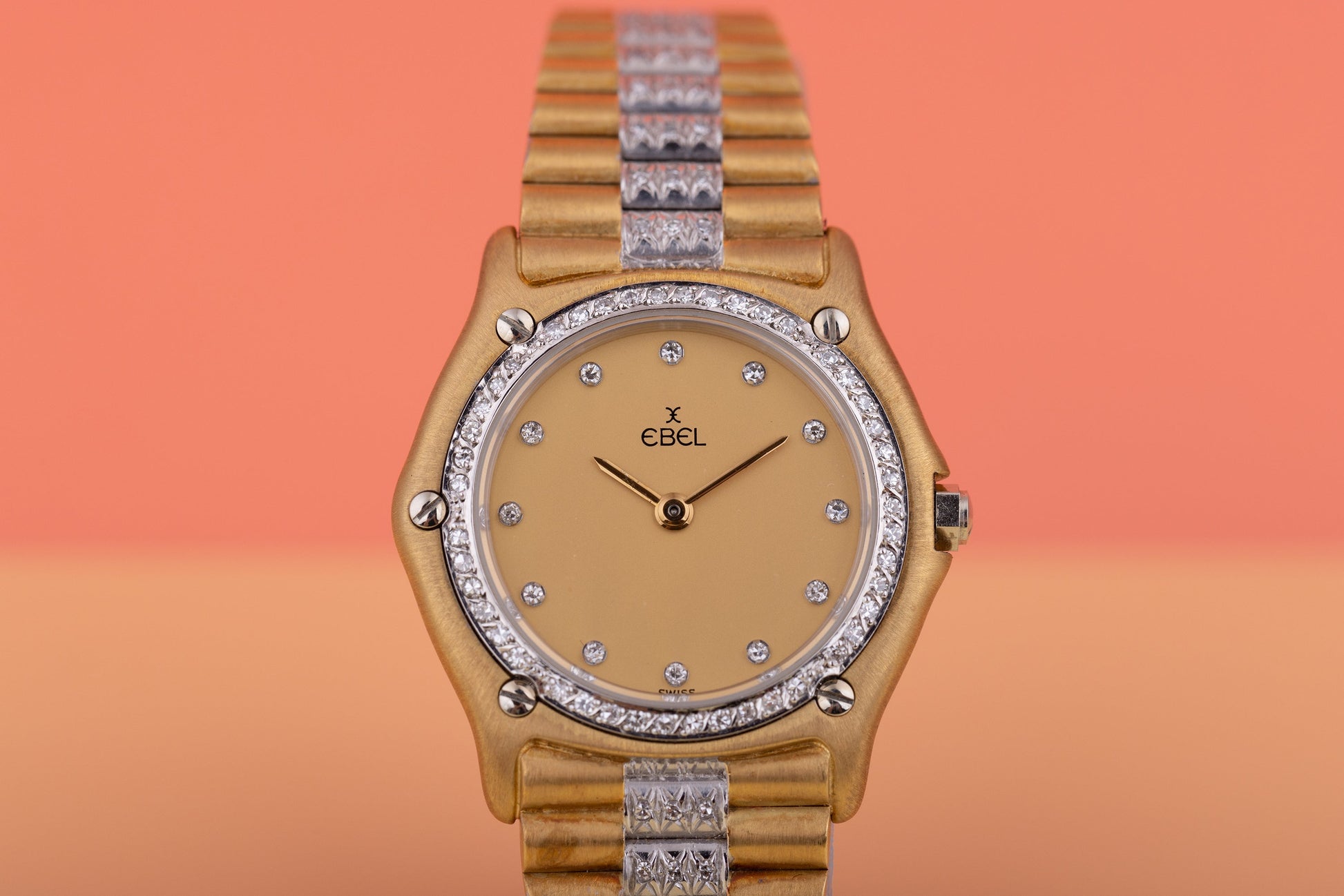 Unworn Ebel Sport Classic Lady Wristwatch | REF. 881908 | 18k White & Yellow Gold | Diamond Dial,x Bezel & Bracelet | Circa 1980s