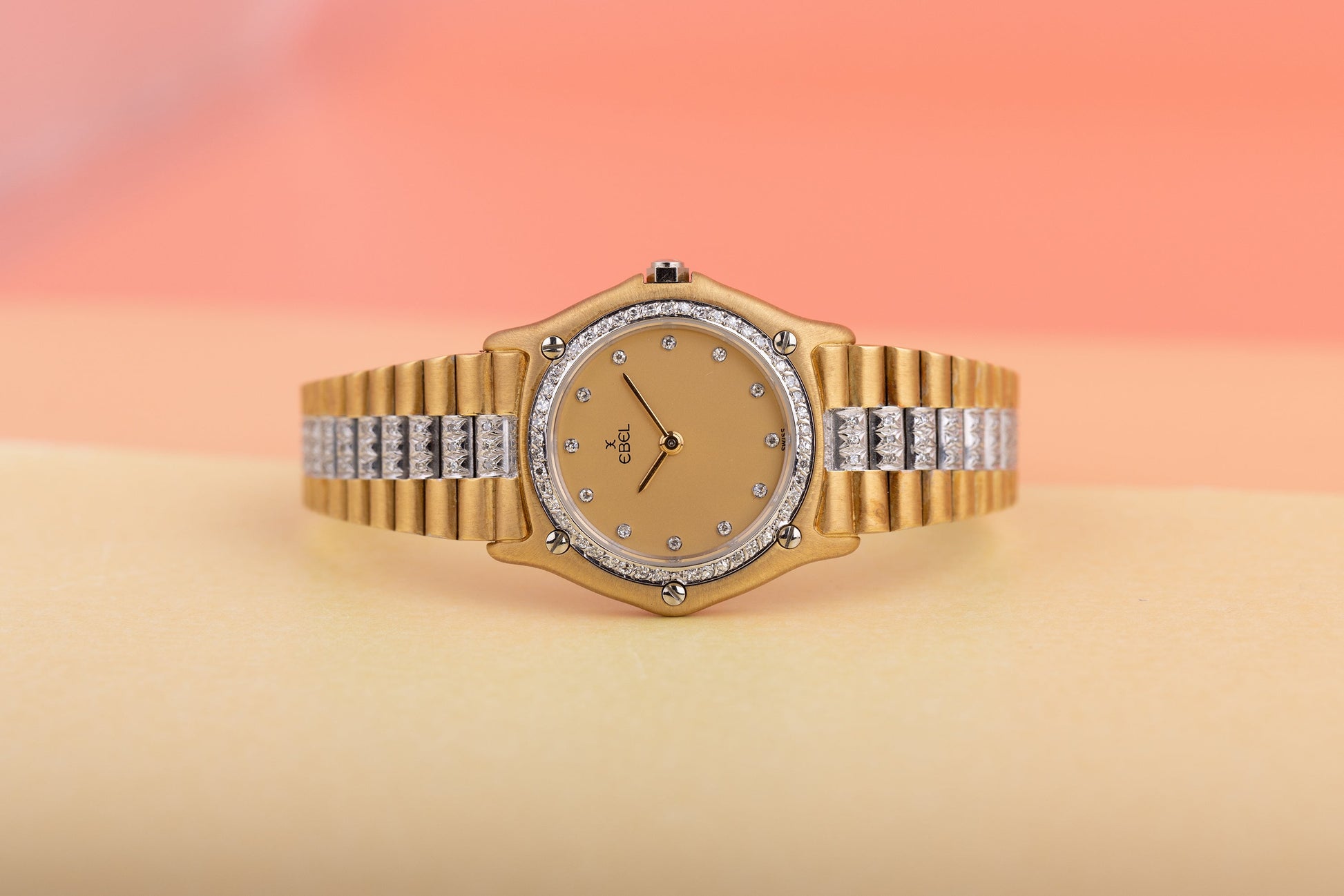 Unworn Ebel Sport Classic Lady Wristwatch | REF. 881908 | 18k White & Yellow Gold | Diamond Dial,x Bezel & Bracelet | Circa 1980s