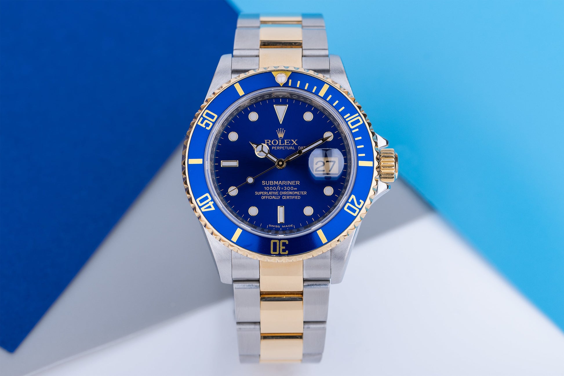 Rolex Submariner | REF. 16613 | Blue Dial | Engraved Rehaut | Box & Papers | 2008 | Stainless Steel & 18k Yellow Gold