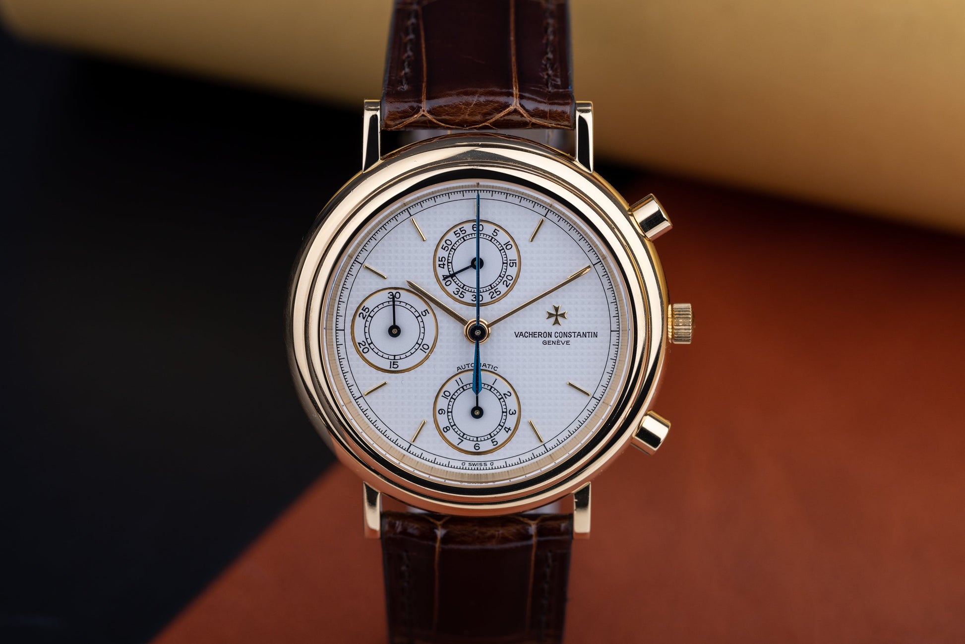 Vacheron Constantin Historiques Chronograph | REF. 47001 | White Hobnail Dial | 38mm | 18k Yellow Gold | 1990s