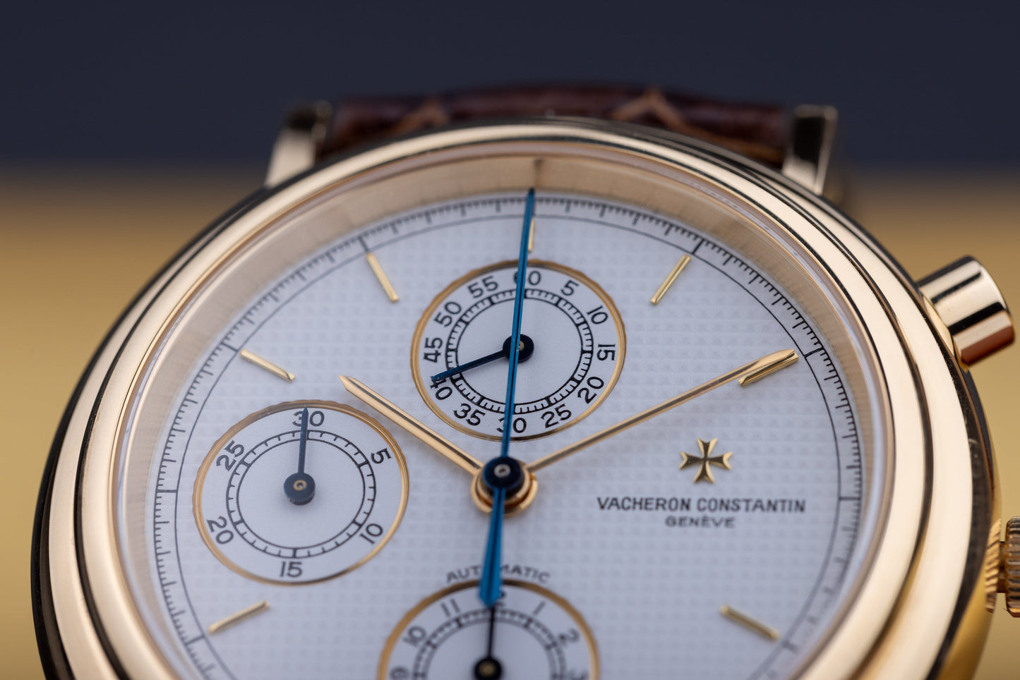 Vacheron Constantin Historiques Chronograph | REF. 47001 | White Hobnail Dial | 38mm | 18k Yellow Gold | 1990s