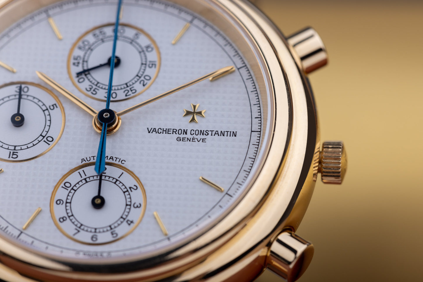 Vacheron Constantin Historiques Chronograph | REF. 47001 | White Hobnail Dial | 38mm | 18k Yellow Gold | 1990s