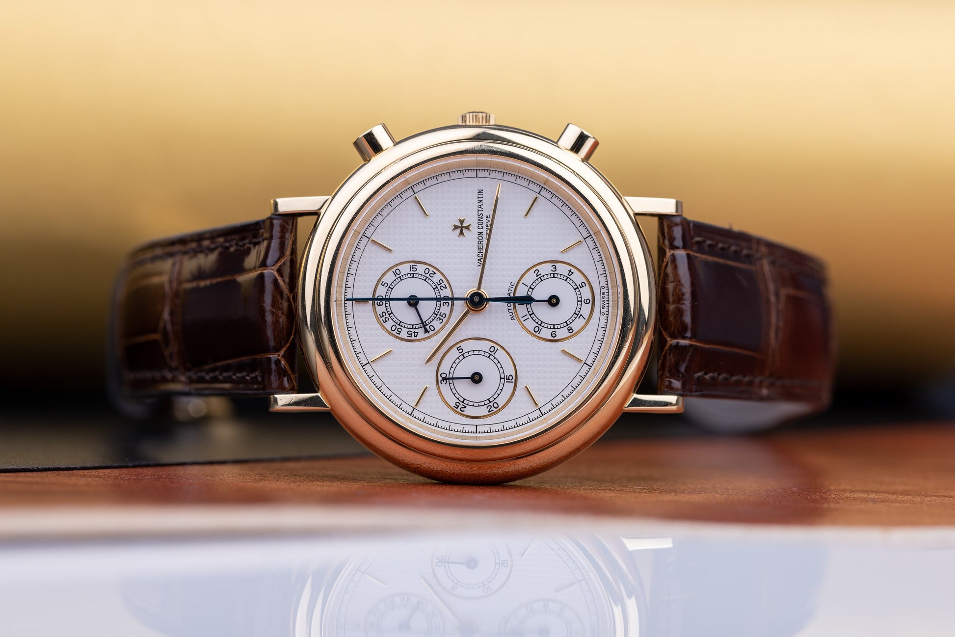 Vacheron Constantin Historiques Chronograph | REF. 47001 | White Hobnail Dial | 38mm | 18k Yellow Gold | 1990s