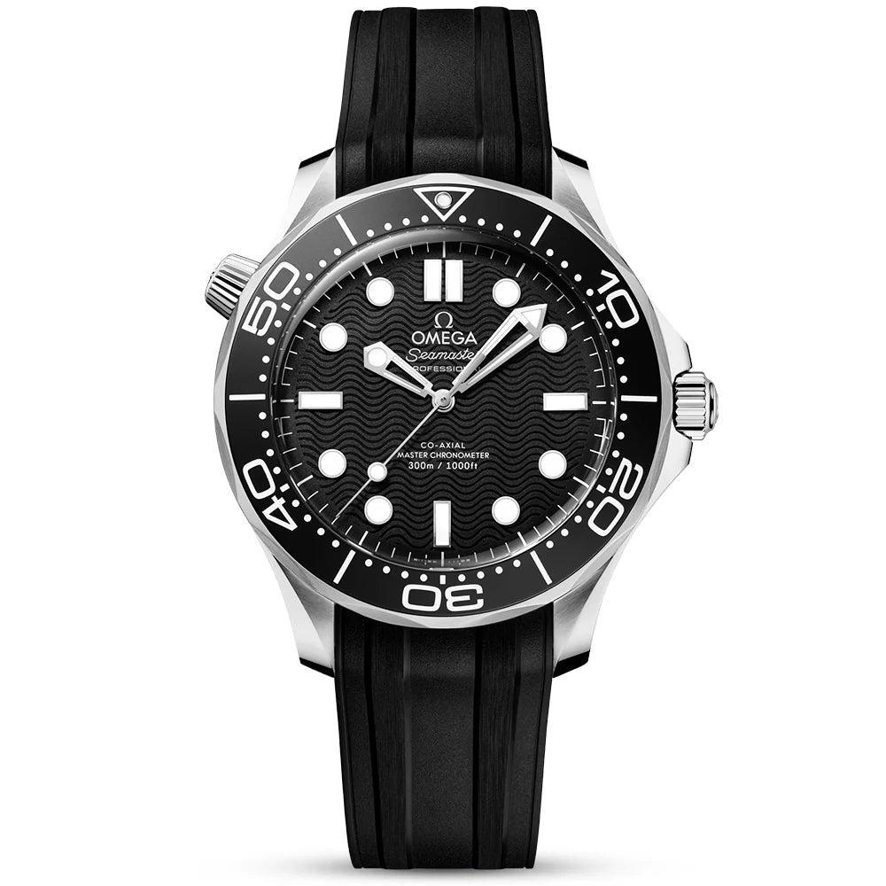 Seamaster Diver 300m 42mm Black Dial Mens Rubber Strap Watch