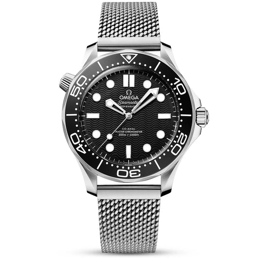 Seamaster Diver 300m 42mm Black Dial Mens Mesh Bracelet Watch