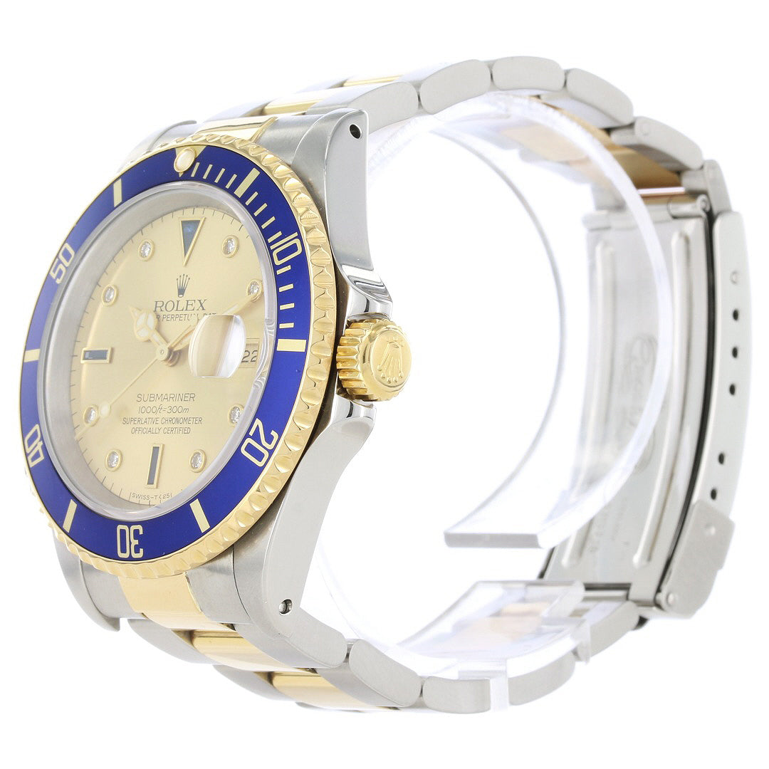 Rolex Submariner 16613 Steel & Gold Serti