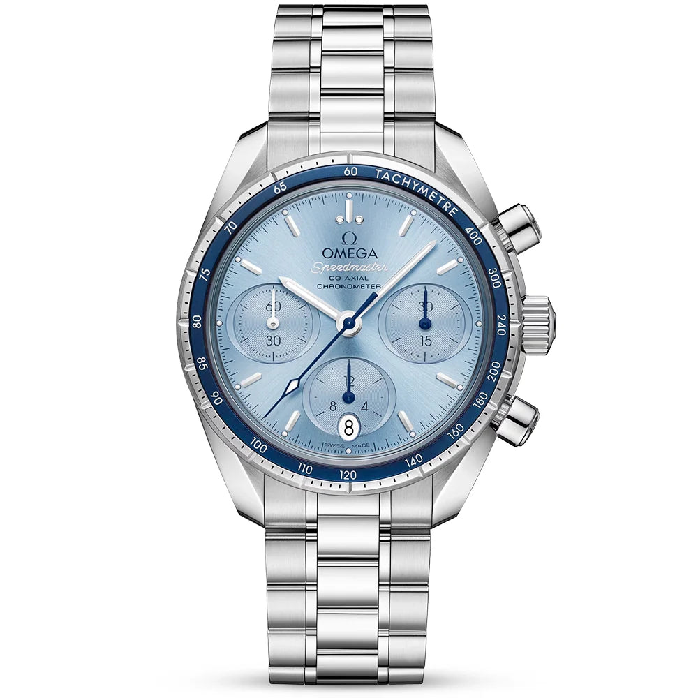 Speedmaster 38mm Ice Blue Dial Automatic Chronograph Watch