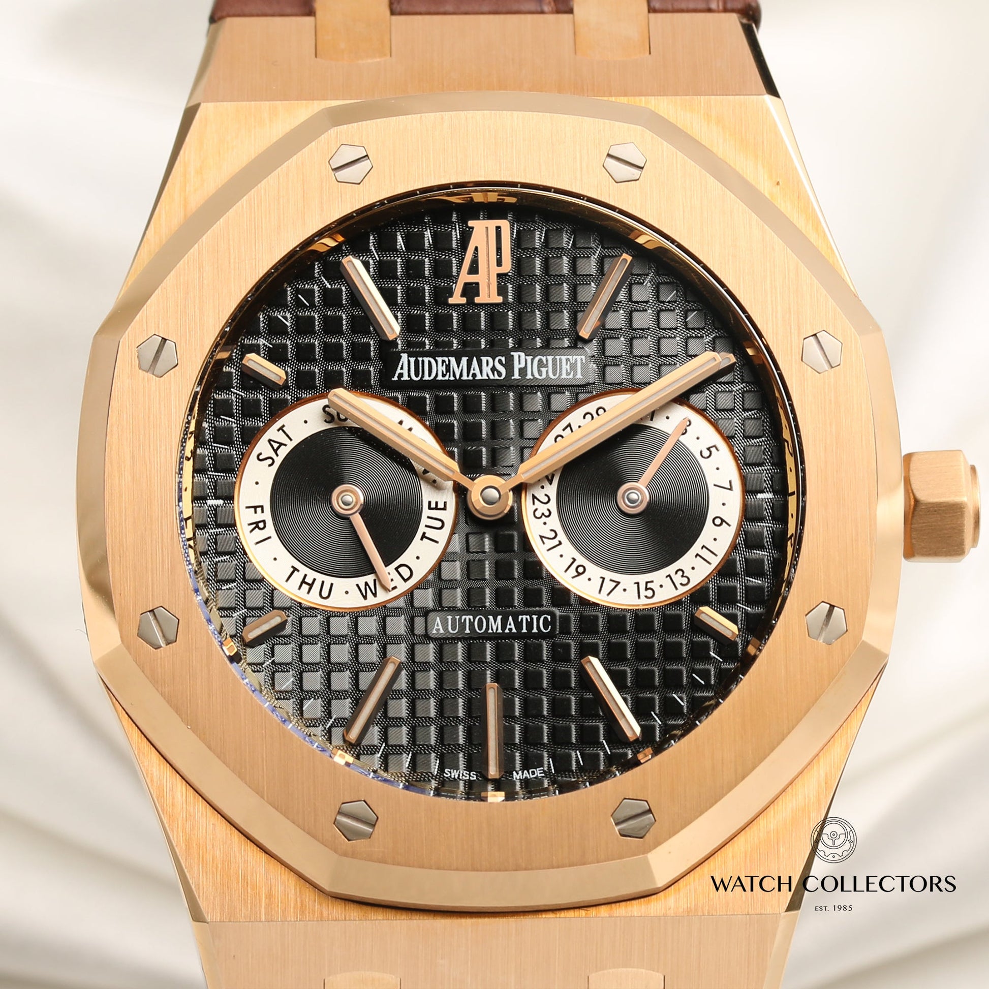 Unworn Full Set Audemars Piguet Royal Oak Day Date Campeon Del Mundo 2010 18k Rose Gold 26330OR.OO.D088CR.99