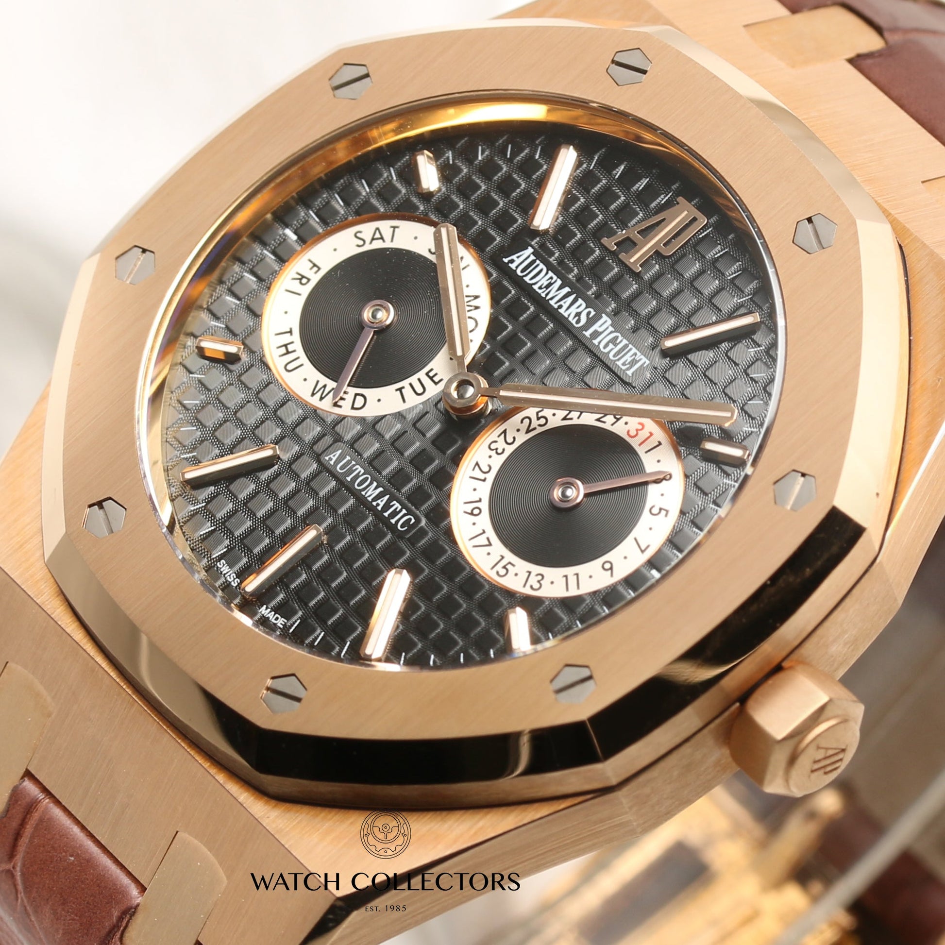 Unworn Full Set Audemars Piguet Royal Oak Day Date Campeon Del Mundo 2010 18k Rose Gold 26330OR.OO.D088CR.99