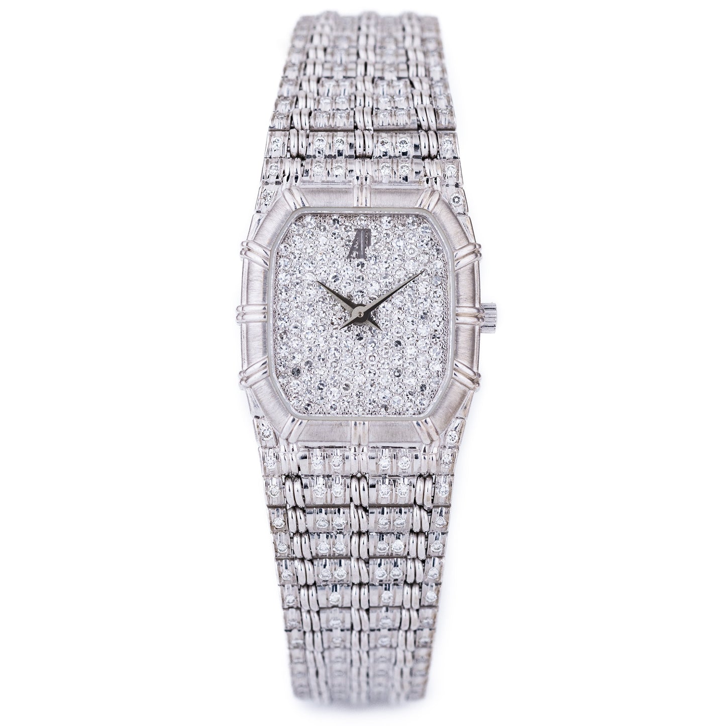 Unworn Audemars Piguet Bamboo | Pave Diamond Dial & Bracelet | 18k White Gold | 20mm | Circa 1980's